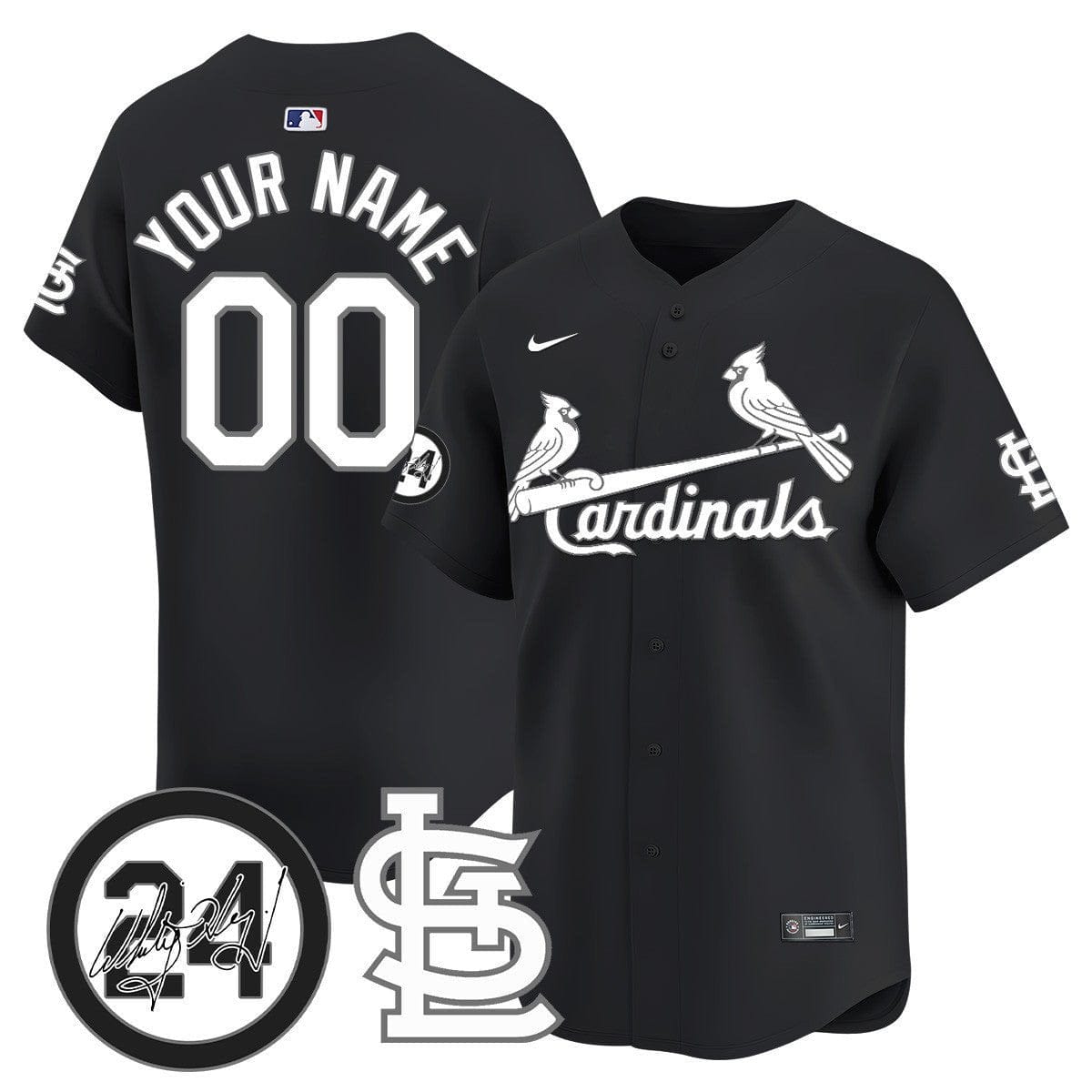 St. Louis Cardinals Memorial Vapor Premier Limited Custom Jersey - All Stitched - Image 3