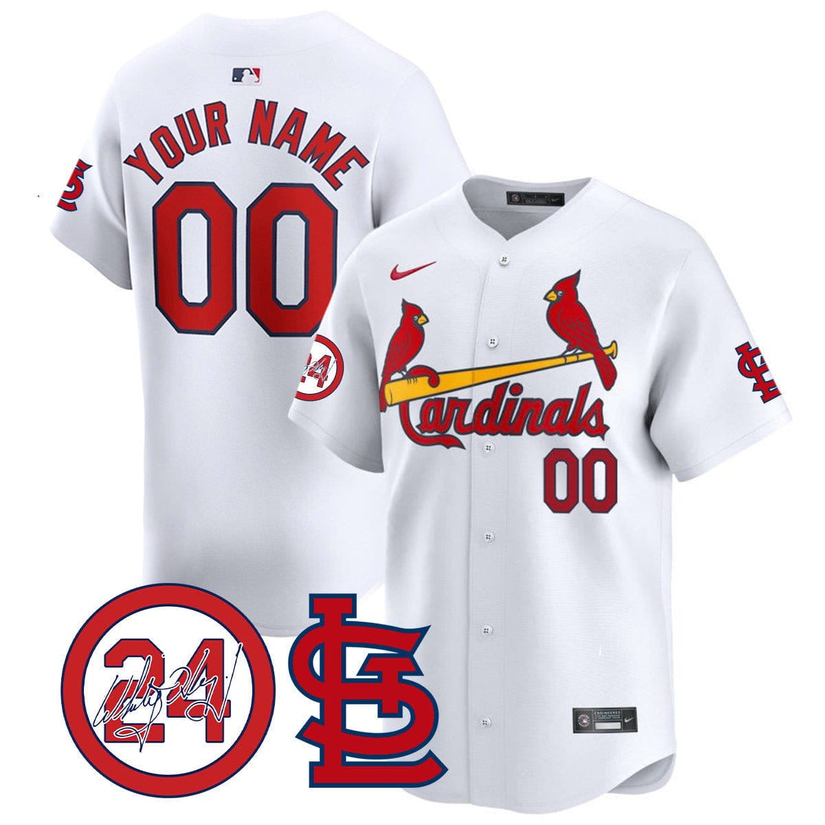 St. Louis Cardinals Memorial Vapor Premier Limited Custom Jersey - All Stitched - Image 4