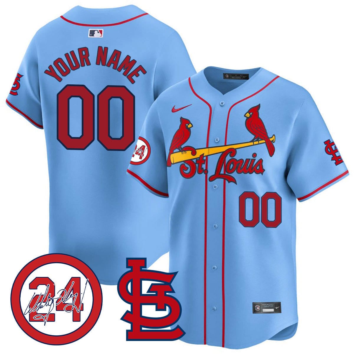 St. Louis Cardinals Memorial Vapor Premier Limited Custom Jersey - All Stitched - Image 5
