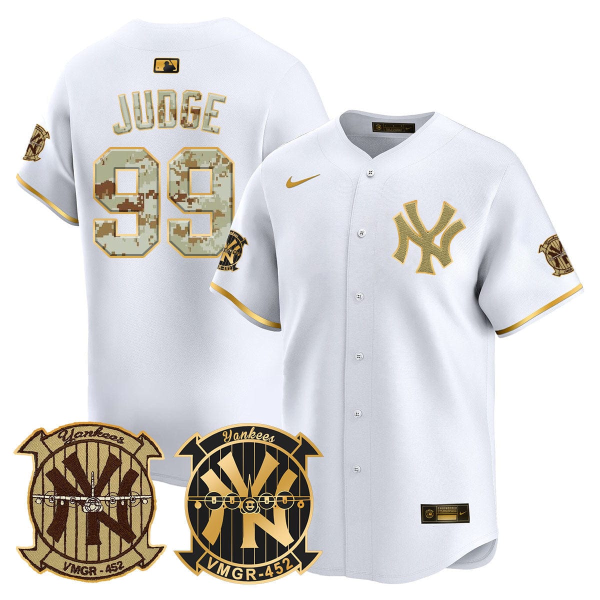 New York Yankees Desert USMC Alternate Vapor Premier Limited Jersey - All Stitched - Image 8