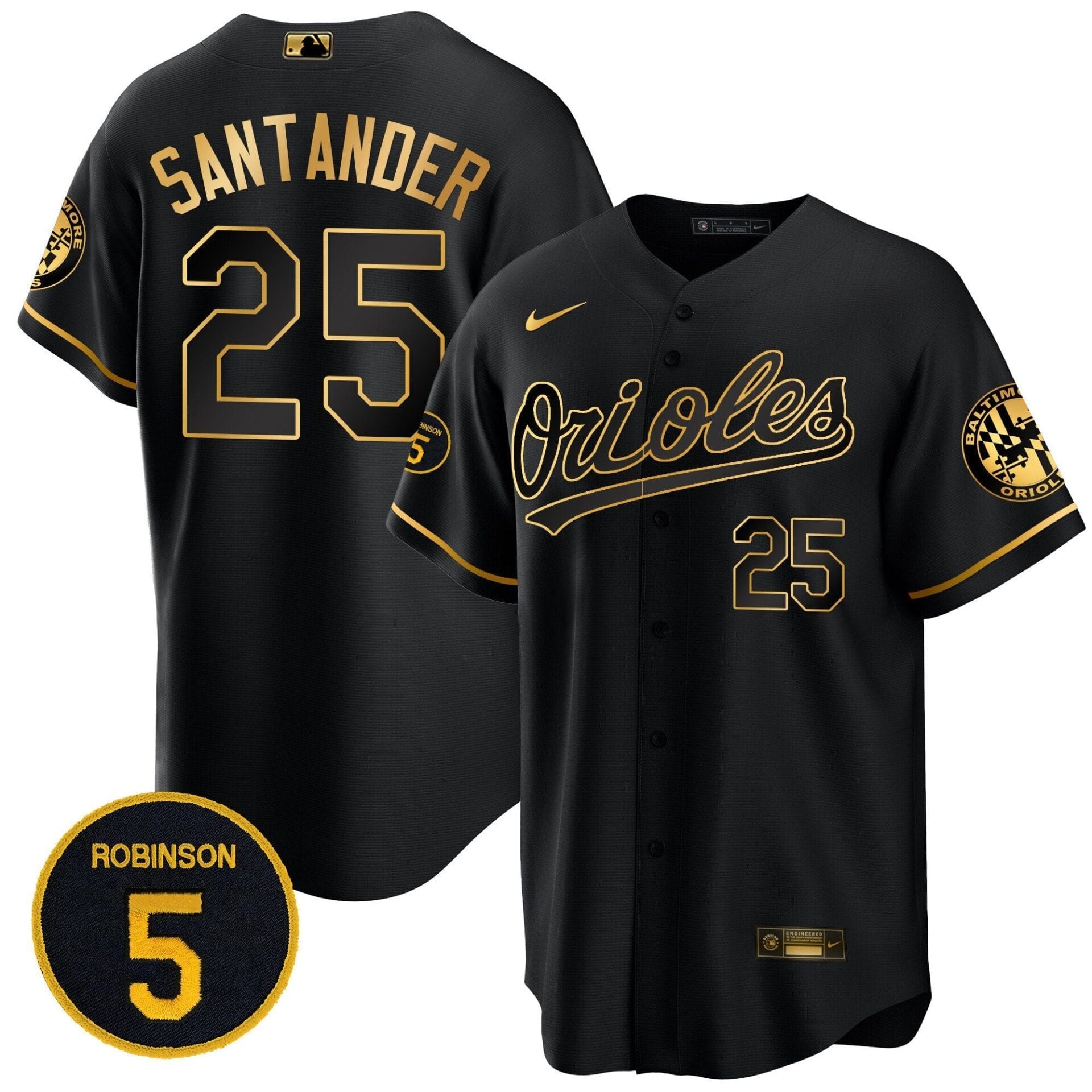 Baltimore Orioles Robinson Patch Cool Base Jersey – All Stitched - Image 19