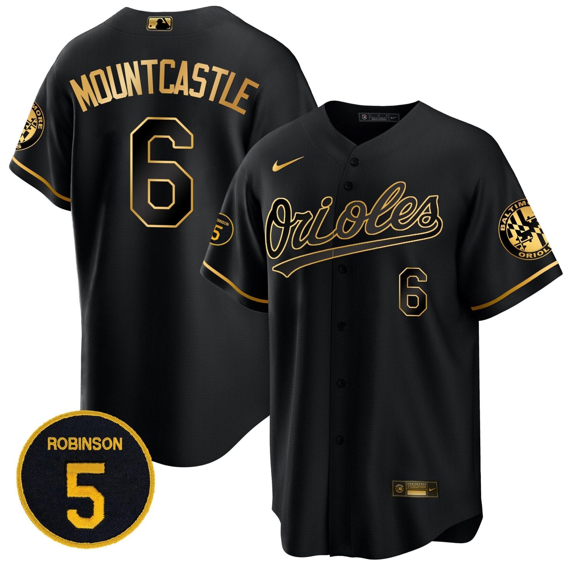 Baltimore Orioles Robinson Patch Cool Base Jersey – All Stitched - Image 17