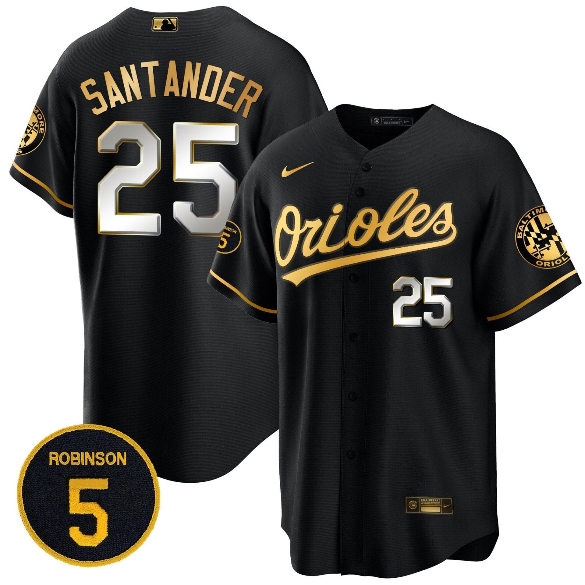 Baltimore Orioles Robinson Patch Cool Base Jersey – All Stitched - Image 12