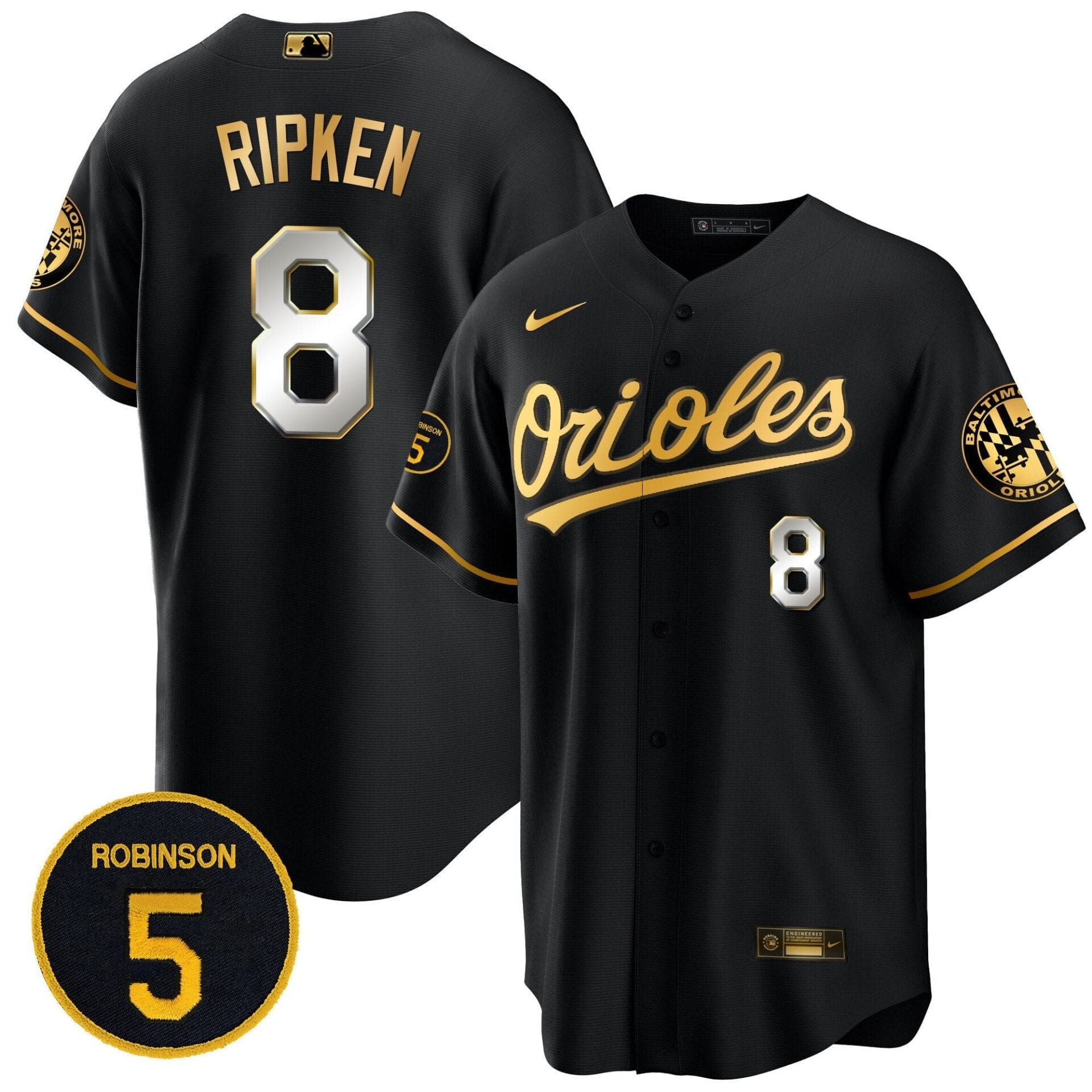 Baltimore Orioles Robinson Patch Cool Base Jersey – All Stitched - Image 13