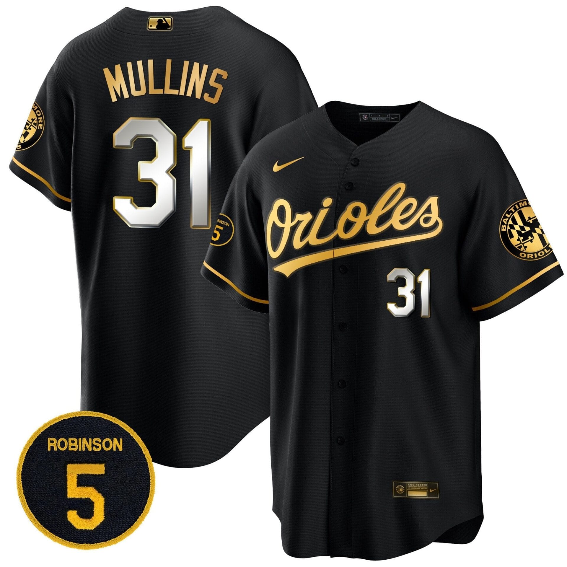 Baltimore Orioles Robinson Patch Cool Base Jersey – All Stitched - Image 11