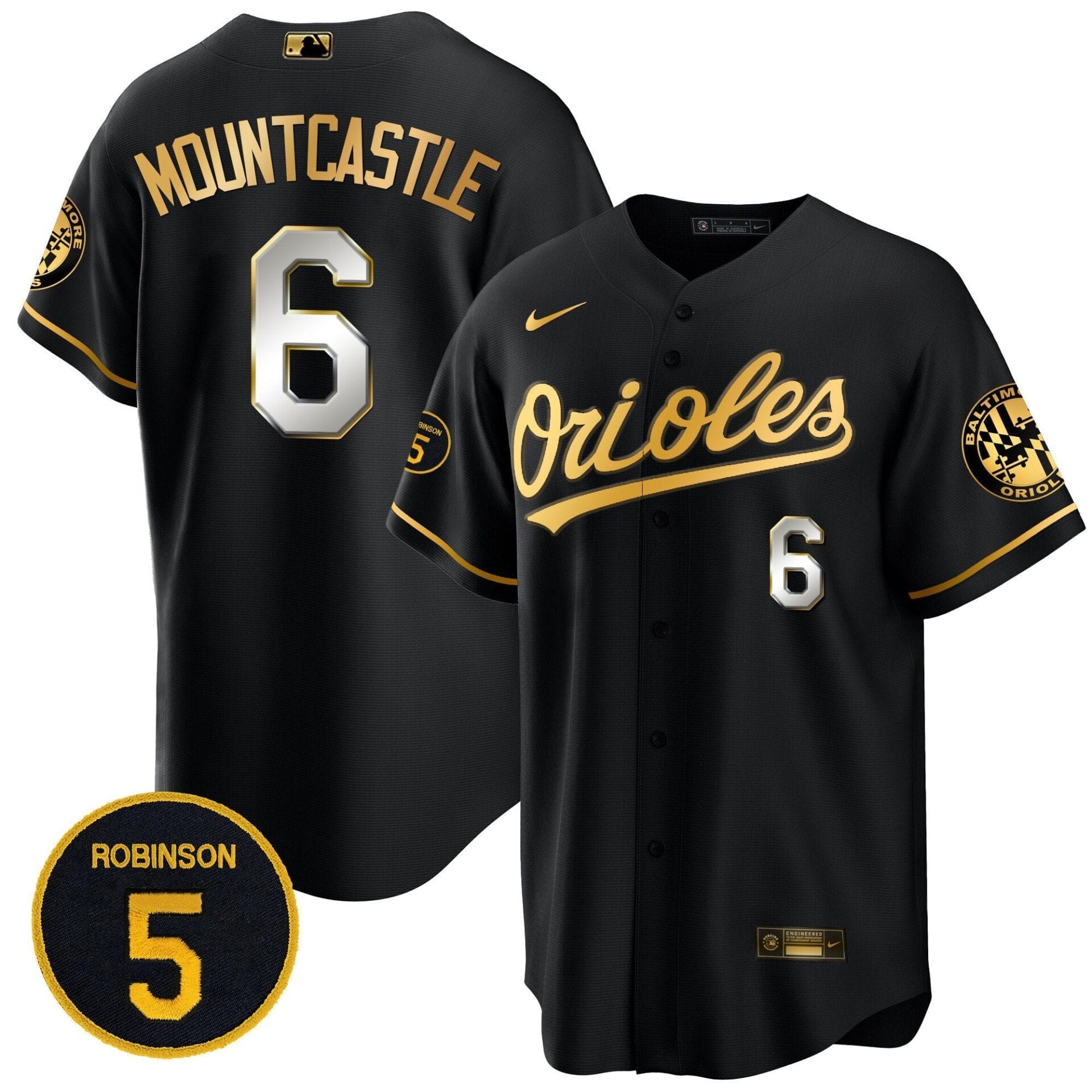Baltimore Orioles Robinson Patch Cool Base Jersey – All Stitched - Image 10