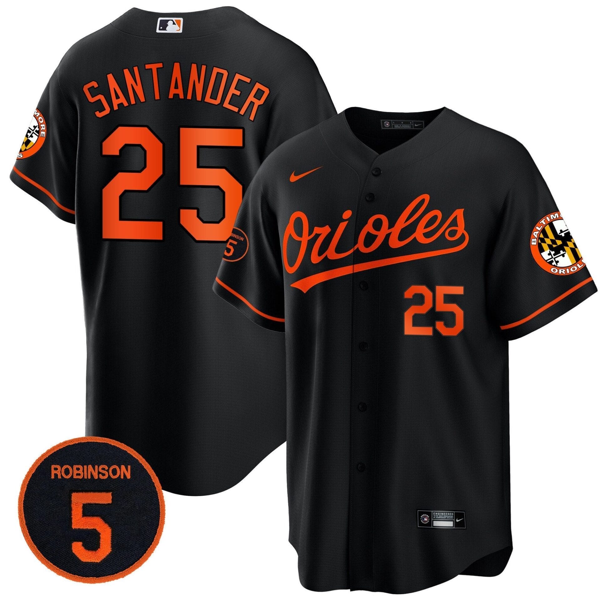 Baltimore Orioles Robinson Patch Cool Base Jersey – All Stitched - Image 40