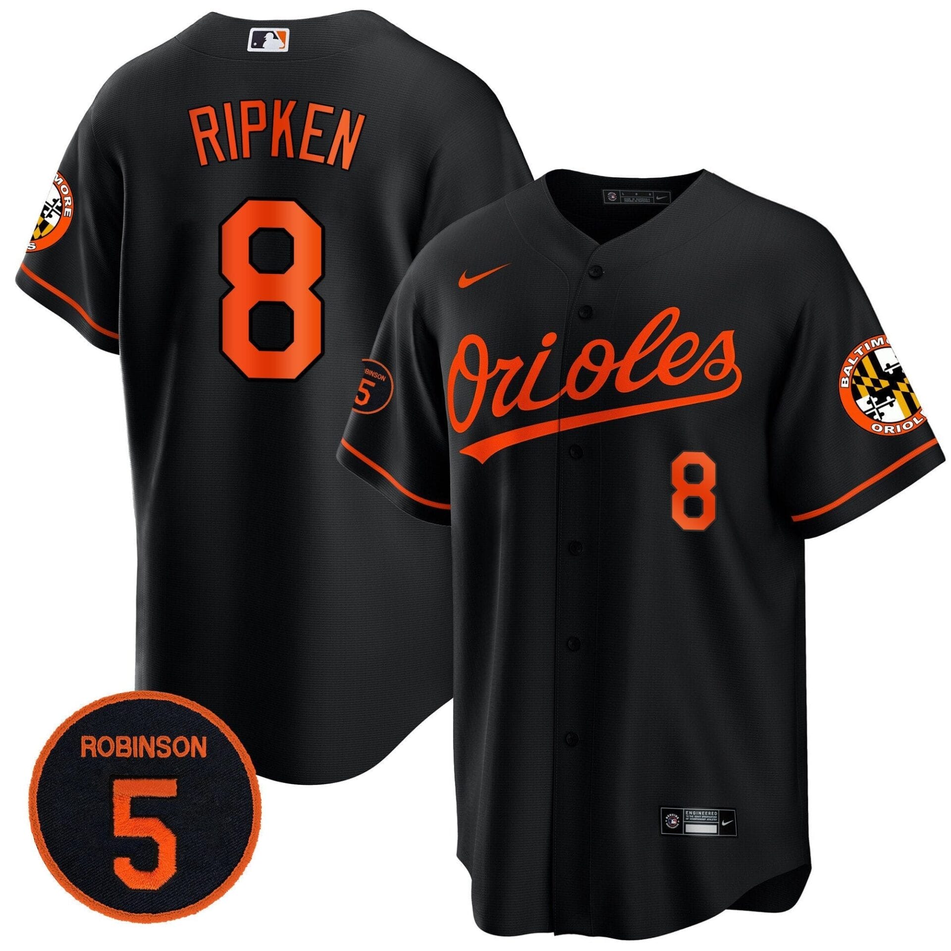 Baltimore Orioles Robinson Patch Cool Base Jersey – All Stitched - Image 41