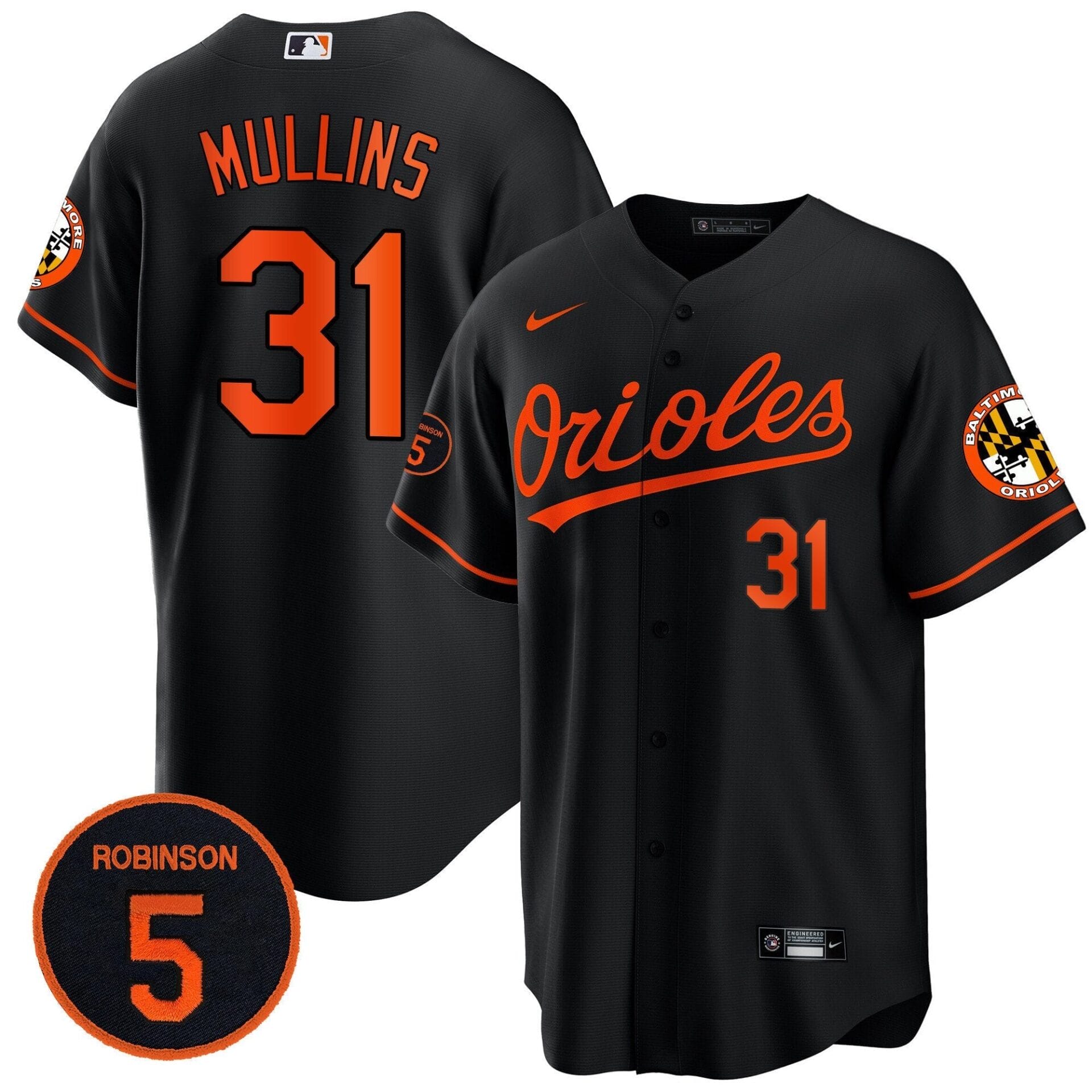 Baltimore Orioles Robinson Patch Cool Base Jersey – All Stitched - Image 39