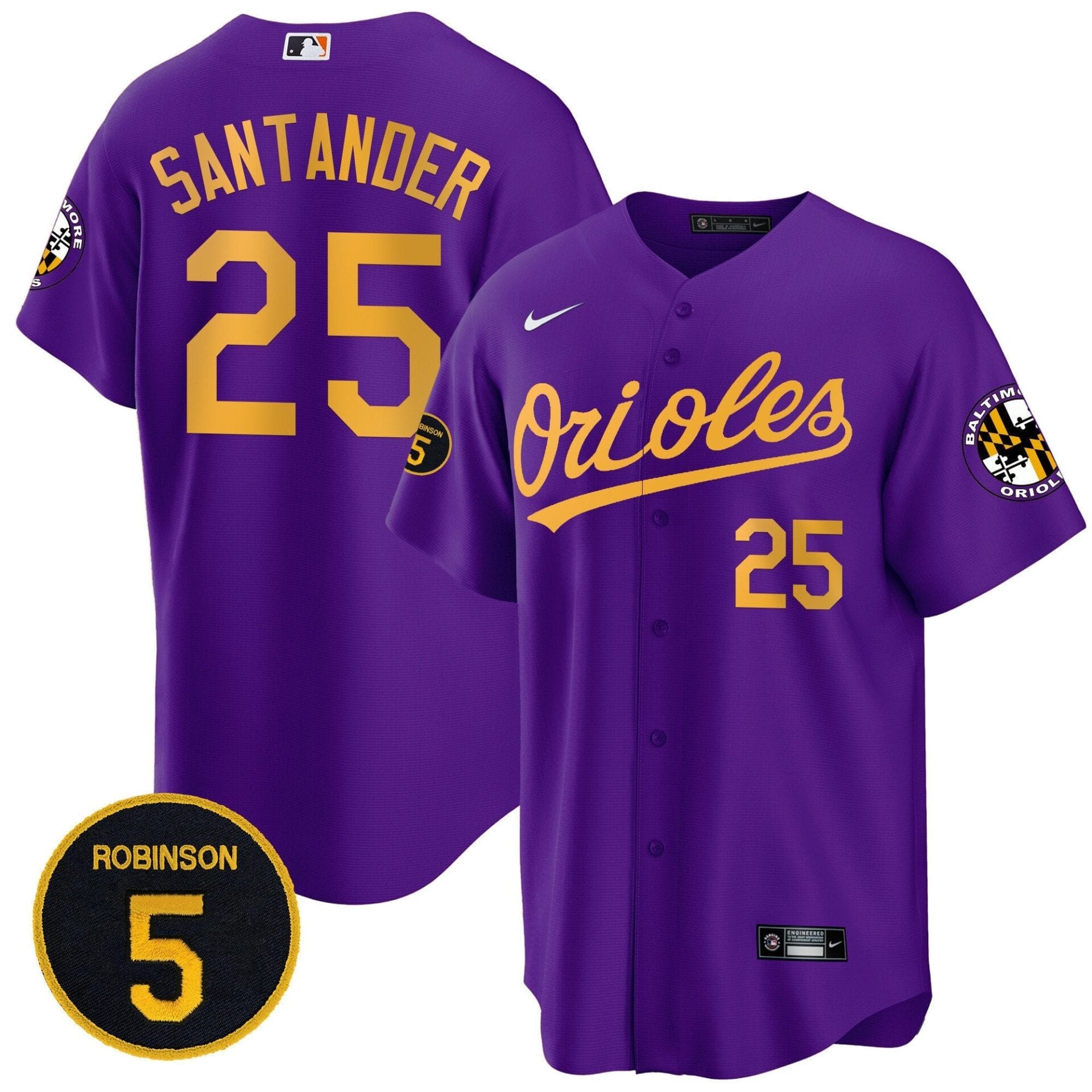 Baltimore Orioles Robinson Patch Cool Base Jersey – All Stitched - Image 26