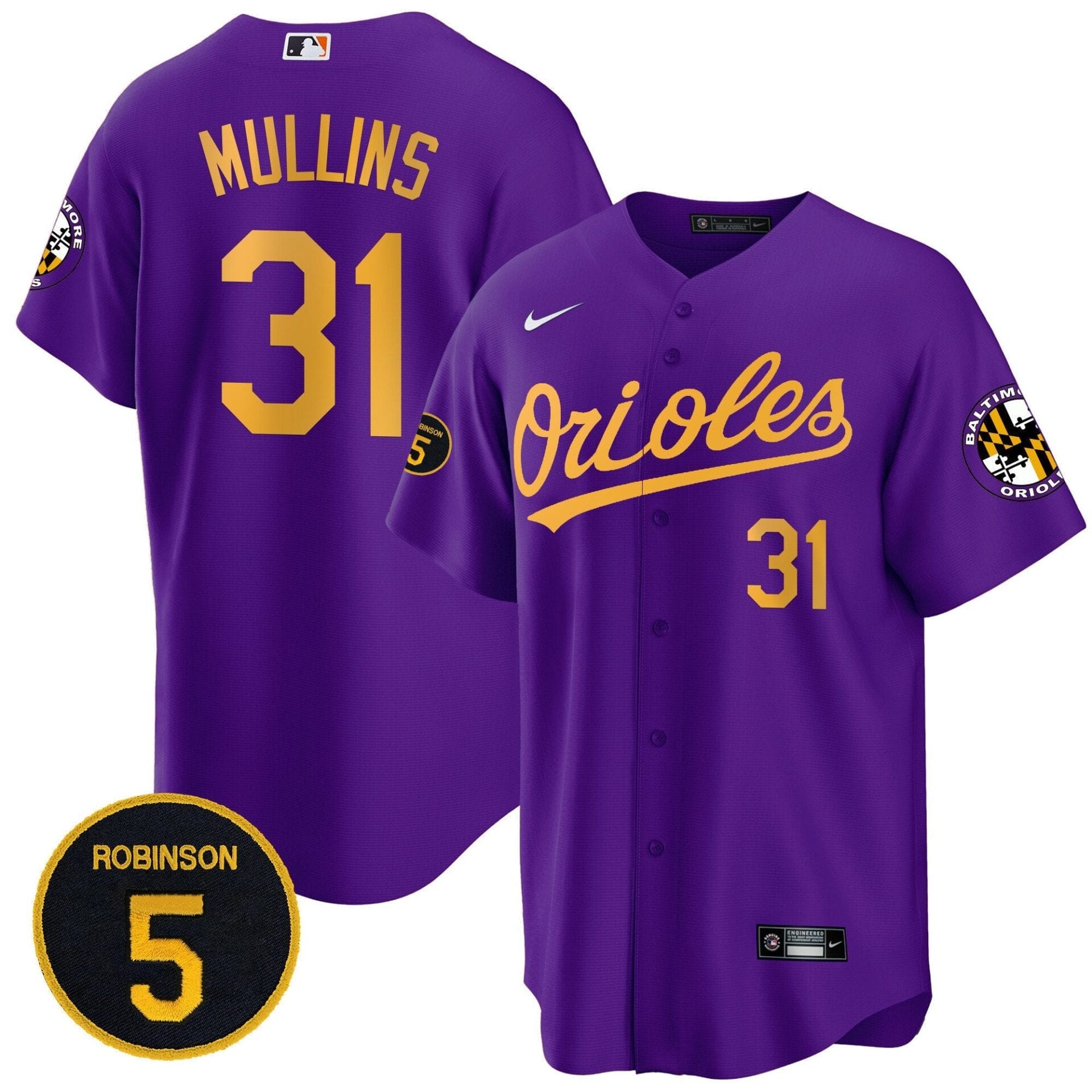 Baltimore Orioles Robinson Patch Cool Base Jersey – All Stitched - Image 25