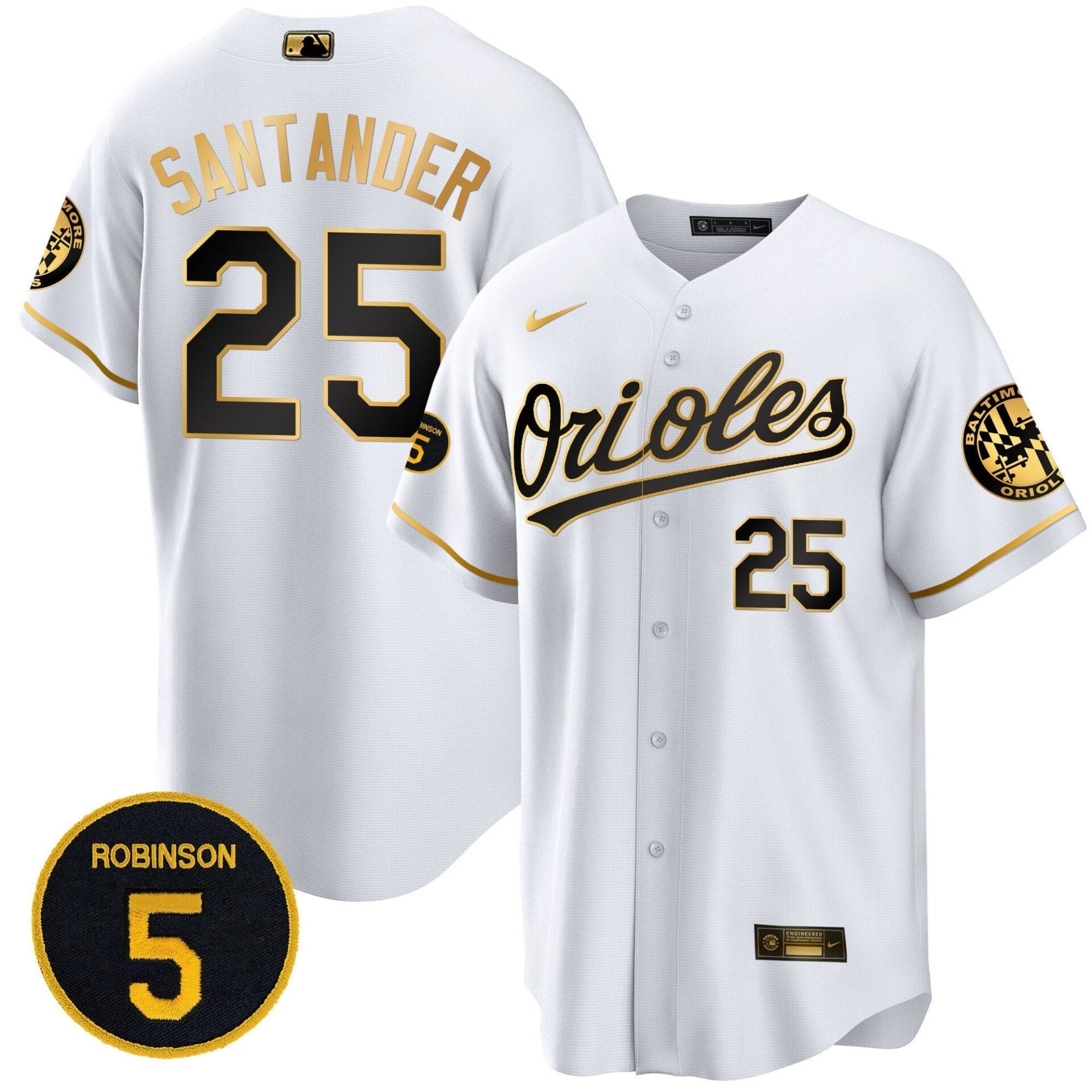 Baltimore Orioles Robinson Patch Cool Base Jersey – All Stitched - Image 5