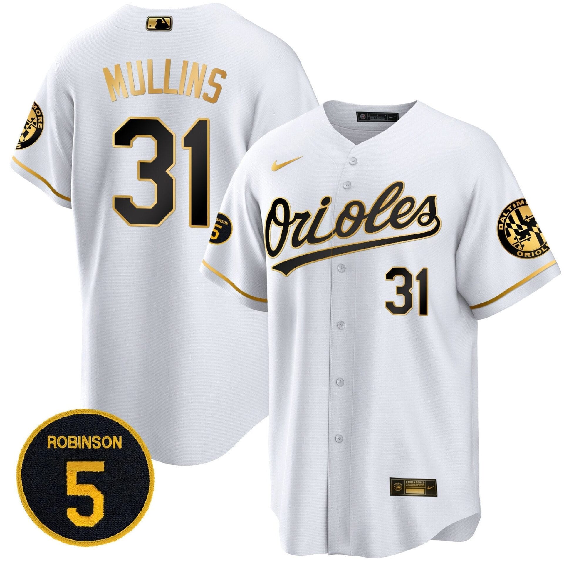 Baltimore Orioles Robinson Patch Cool Base Jersey – All Stitched - Image 4