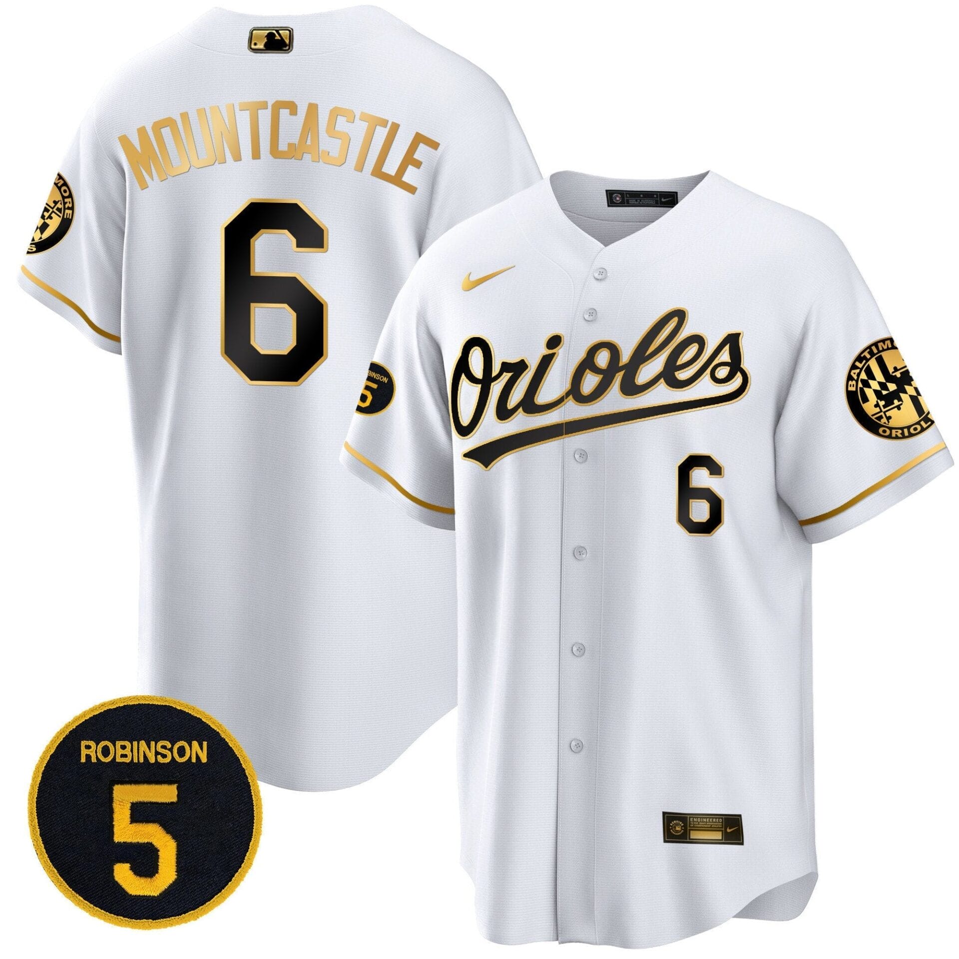 Baltimore Orioles Robinson Patch Cool Base Jersey – All Stitched - Image 3