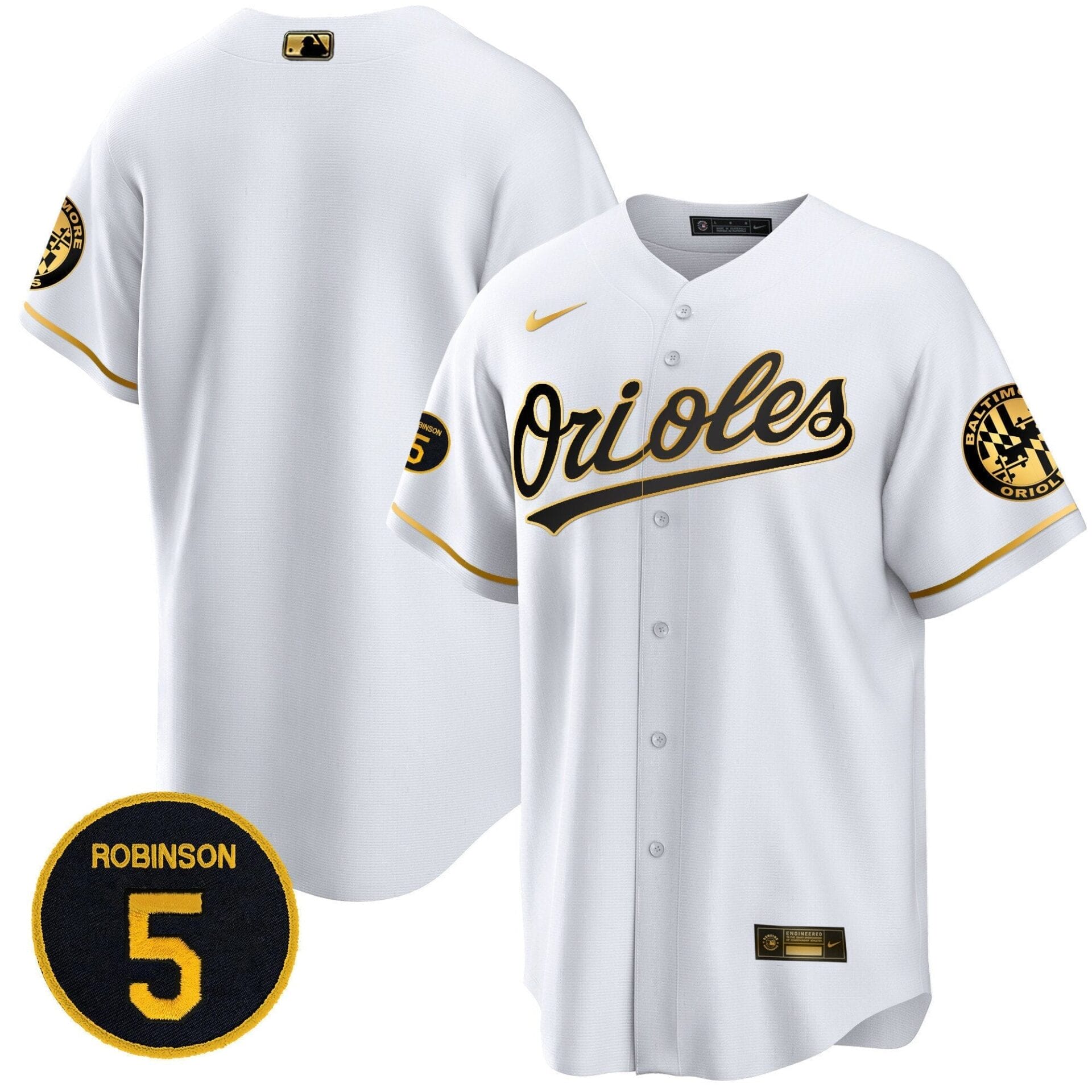 Baltimore Orioles Robinson Patch Cool Base Jersey – All Stitched - Image 7