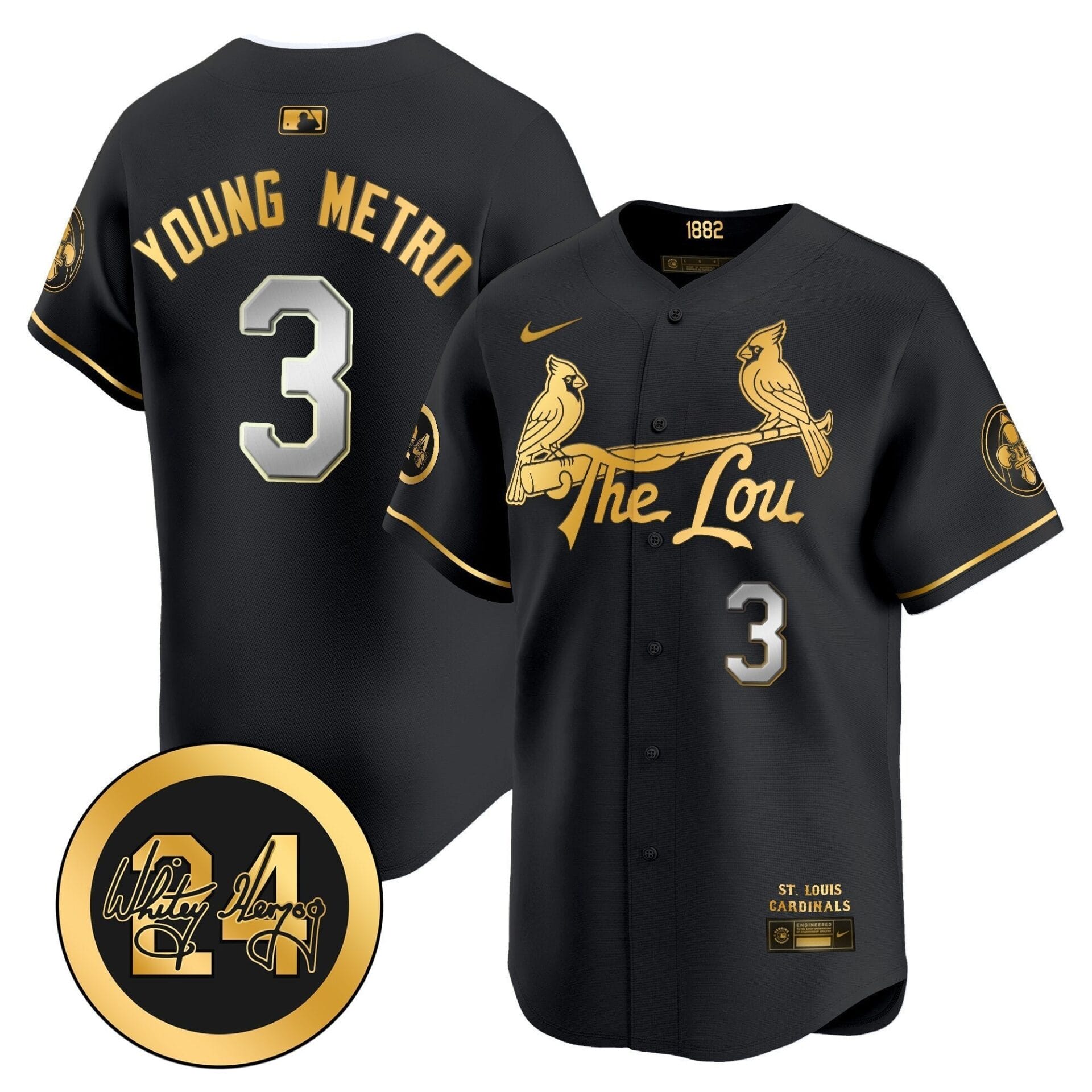 St. Louis Cardinals 2024 City Connect Whitey Herzog Patch Vapor Premier Limited Jersey - All Stitched - Image 16