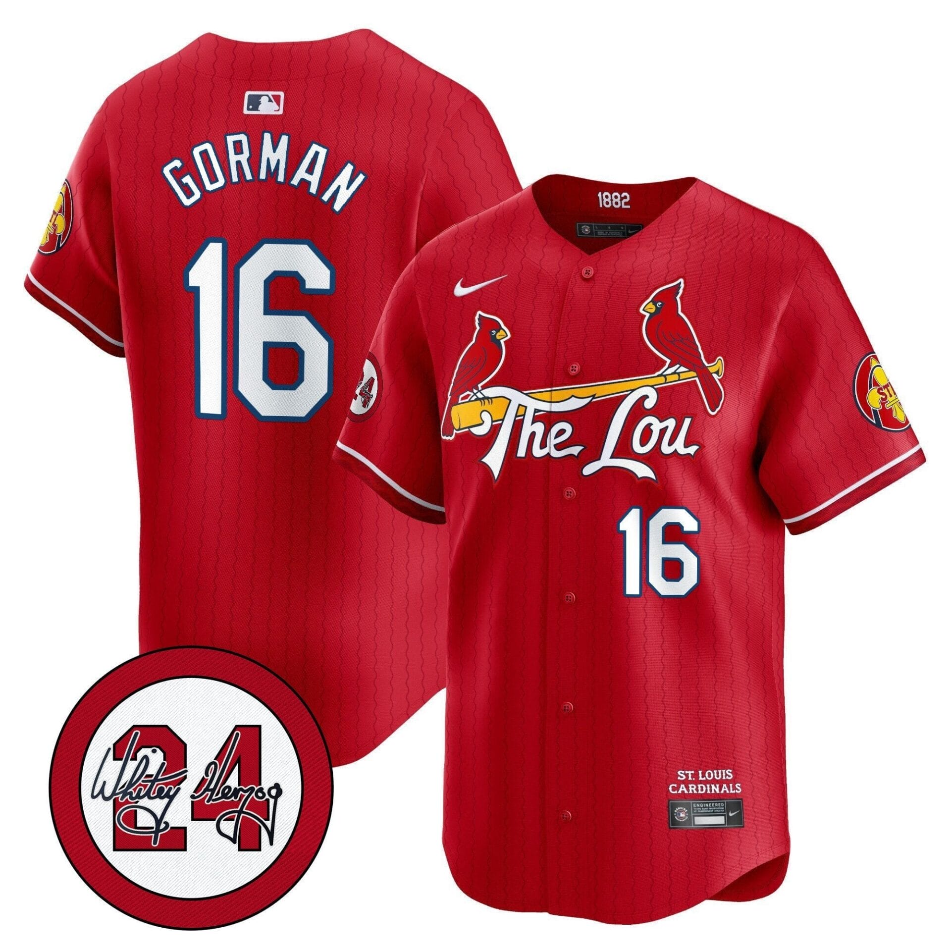 St. Louis Cardinals 2024 City Connect Whitey Herzog Patch Vapor Premier Limited Jersey - All Stitched - Image 30