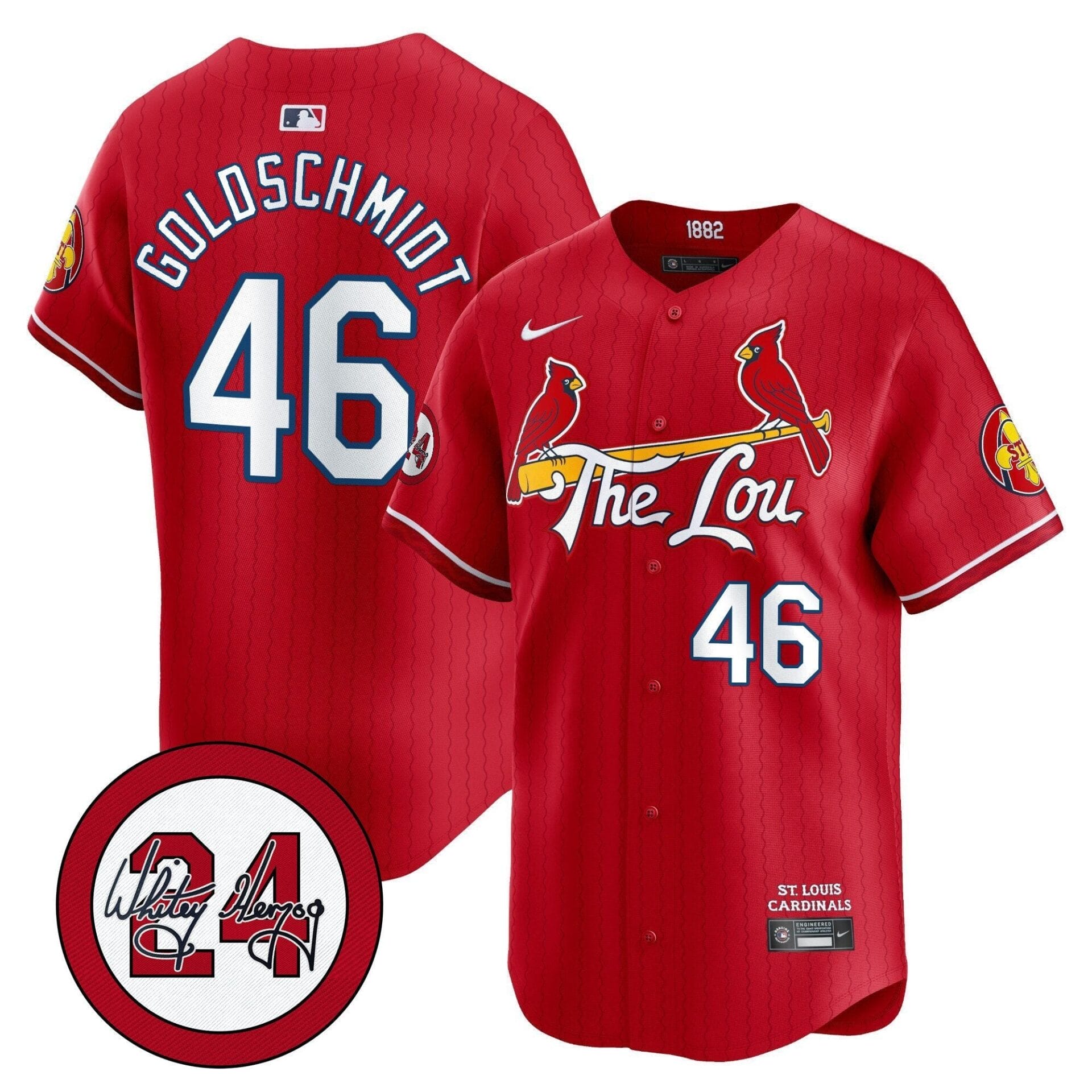 St. Louis Cardinals 2024 City Connect Whitey Herzog Patch Vapor Premier Limited Jersey - All Stitched - Image 33
