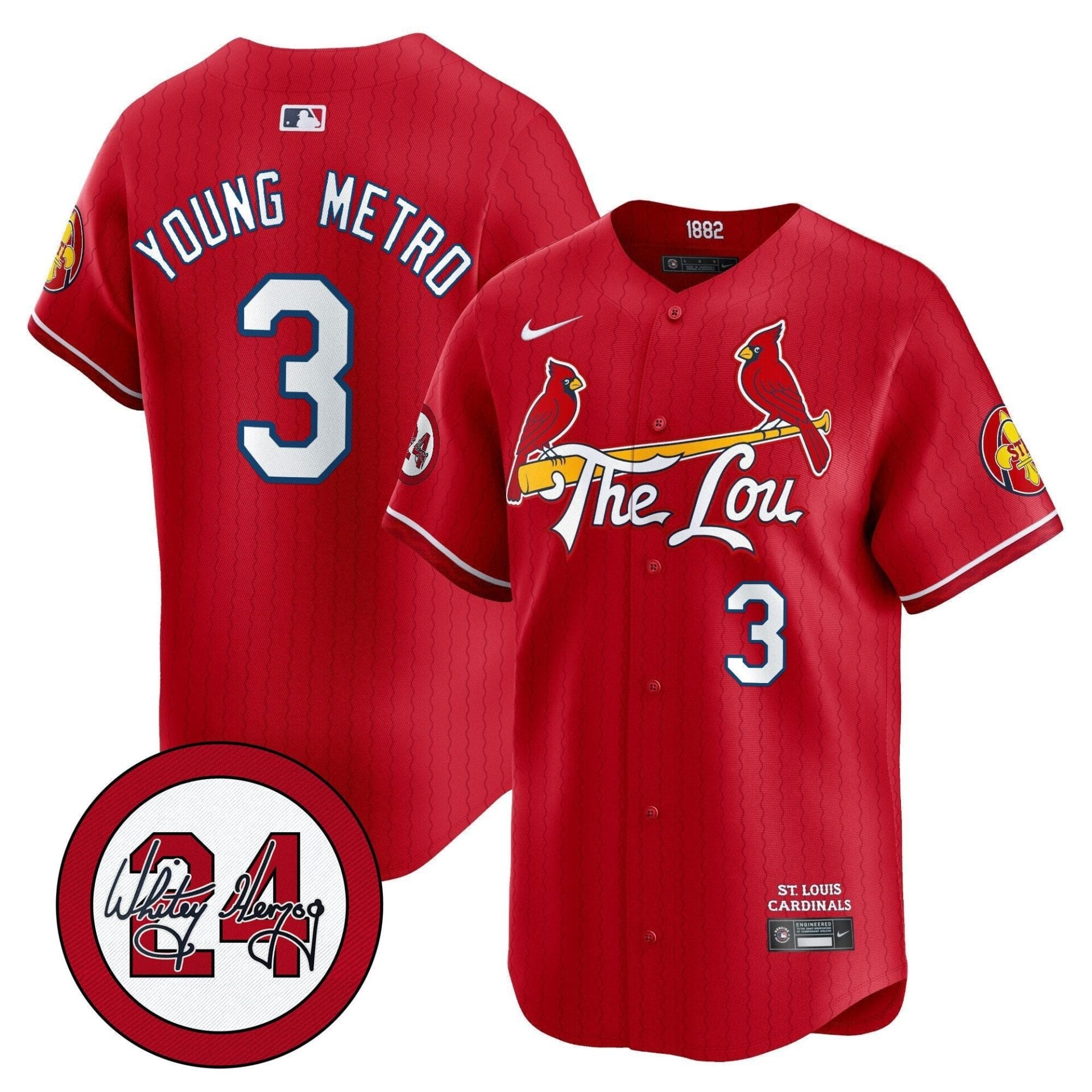 St. Louis Cardinals 2024 City Connect Whitey Herzog Patch Vapor Premier Limited Jersey - All Stitched - Image 34