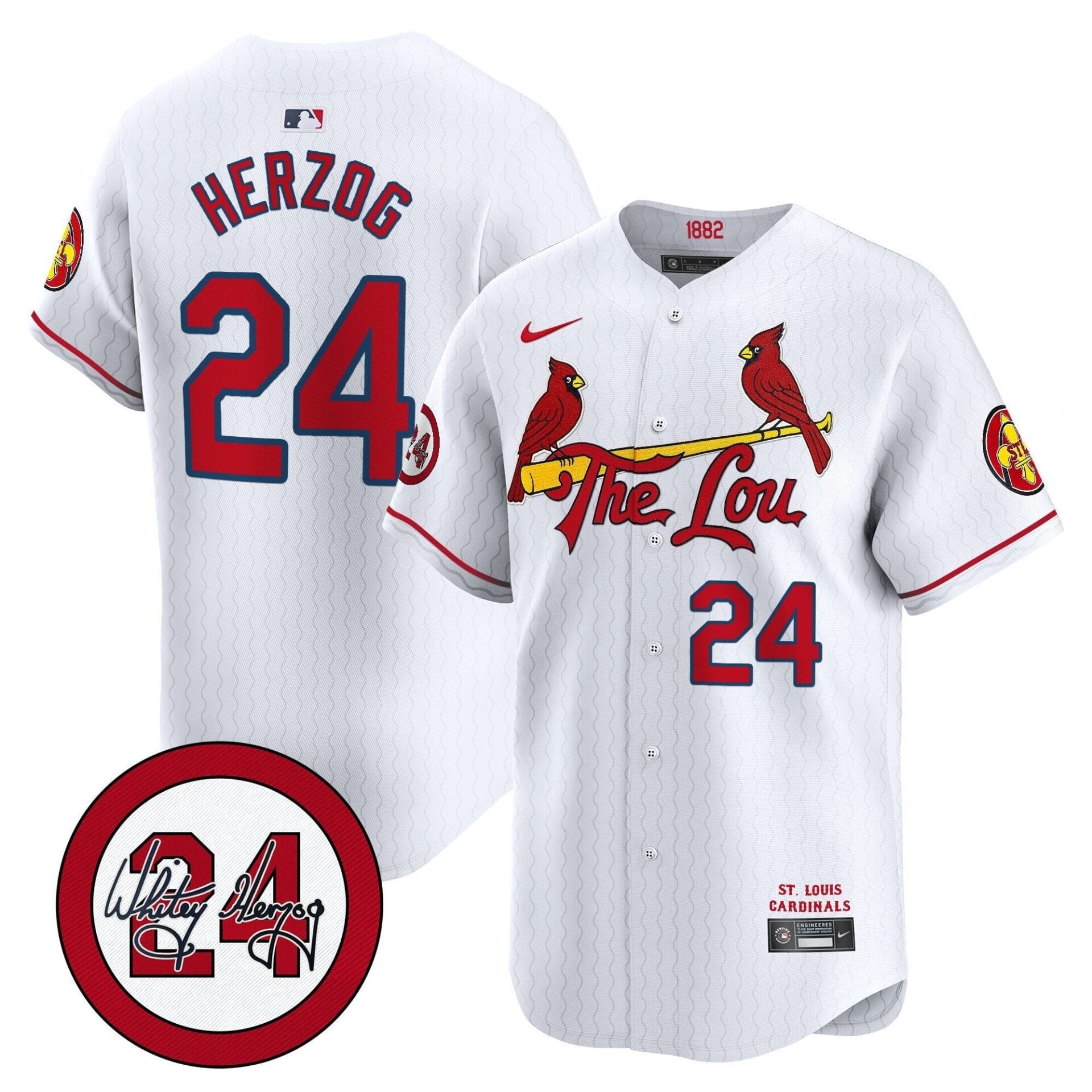 St. Louis Cardinals 2024 City Connect Whitey Herzog Patch Vapor Premier Limited Jersey - All Stitched - Image 37