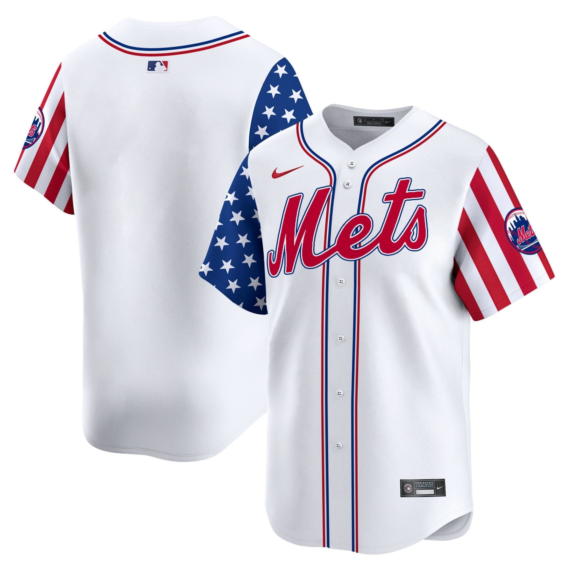 Mets 2024 Independence Day Vapor Premier Limited Jersey - All Stitched - Image 7