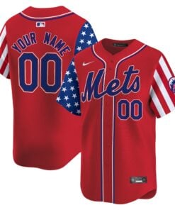 Alternative view of Mets 2024 Independence Day Vapor Premier Limited Custom Jersey - All Stitched