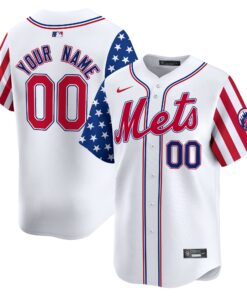 Mets 2024 Independence Day Vapor Premier Limited Custom Jersey - All Stitched