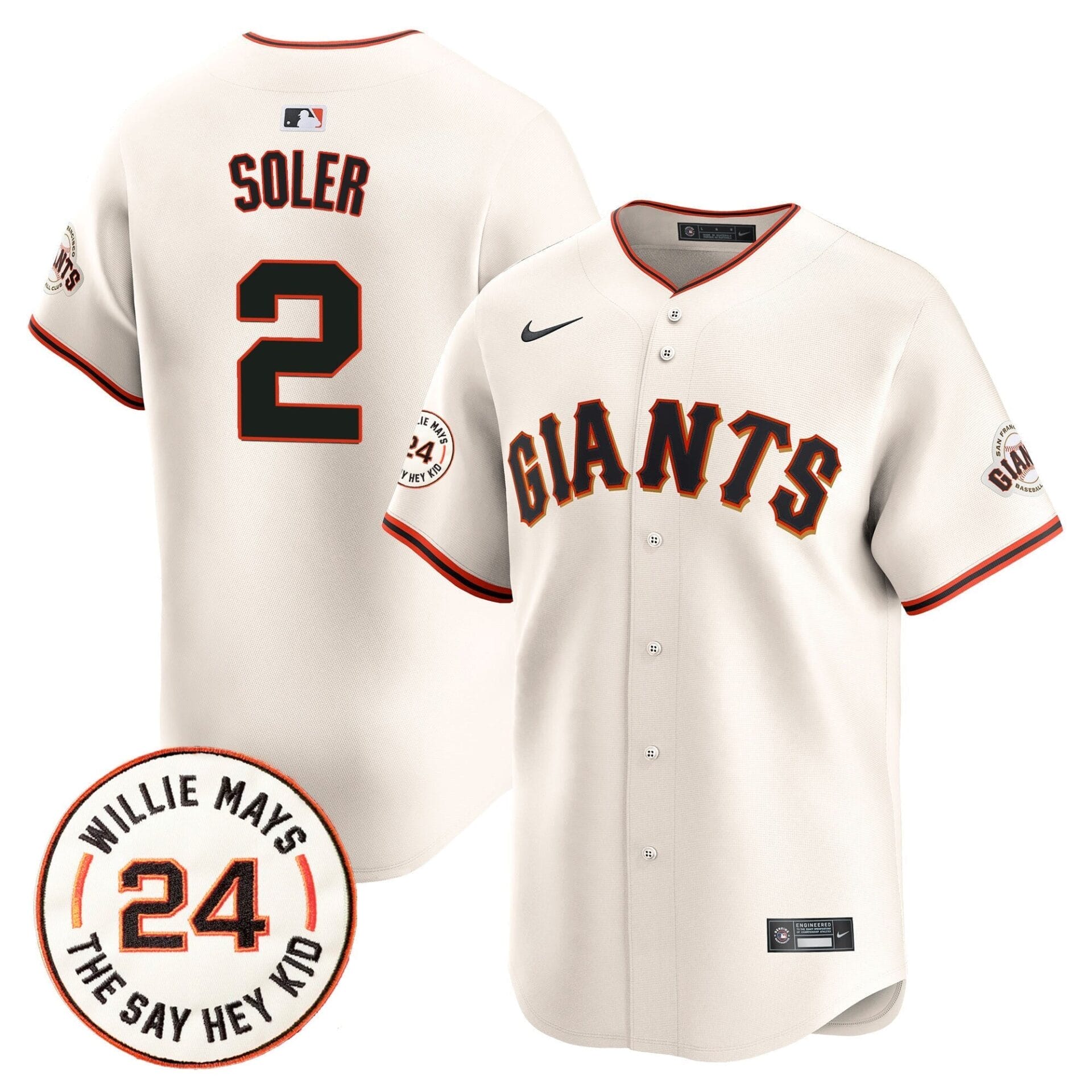 San Francisco Giants 2024 Willie Mays Patch Vapor Premier Limited Jersey - All Stitched - Image 23