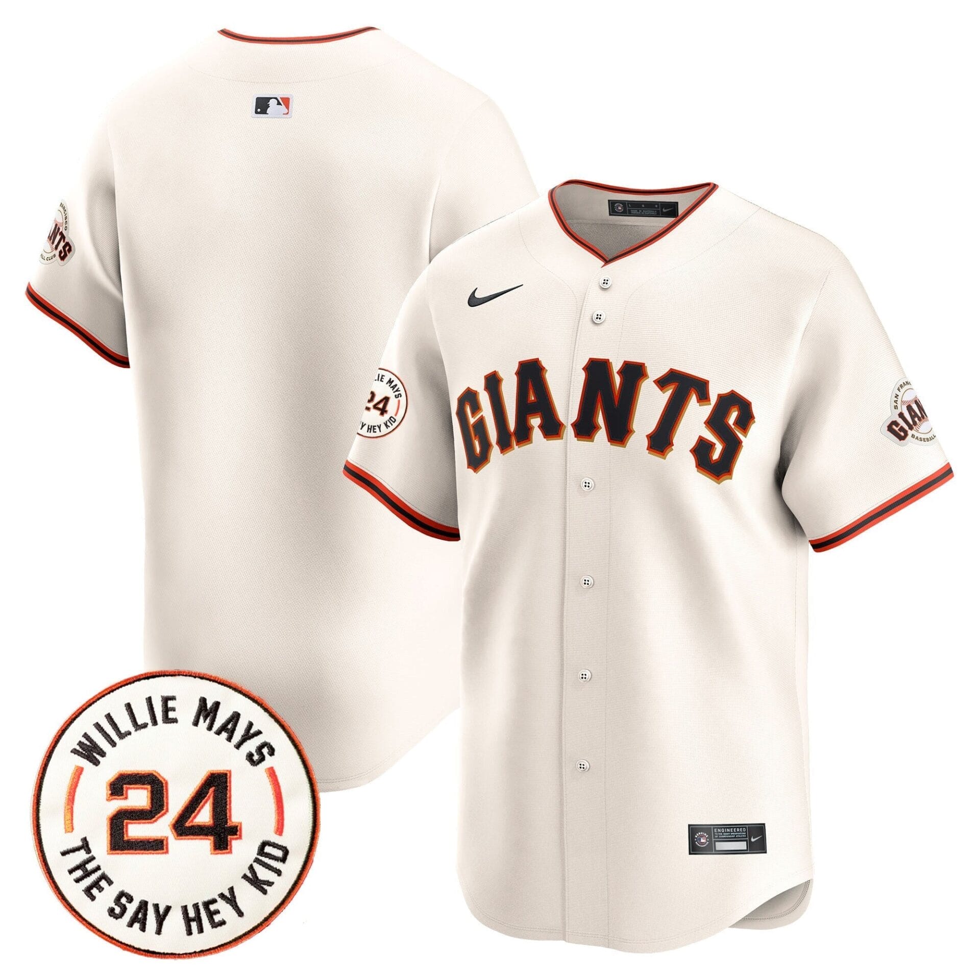 San Francisco Giants 2024 Willie Mays Patch Vapor Premier Limited Jersey - All Stitched - Image 24