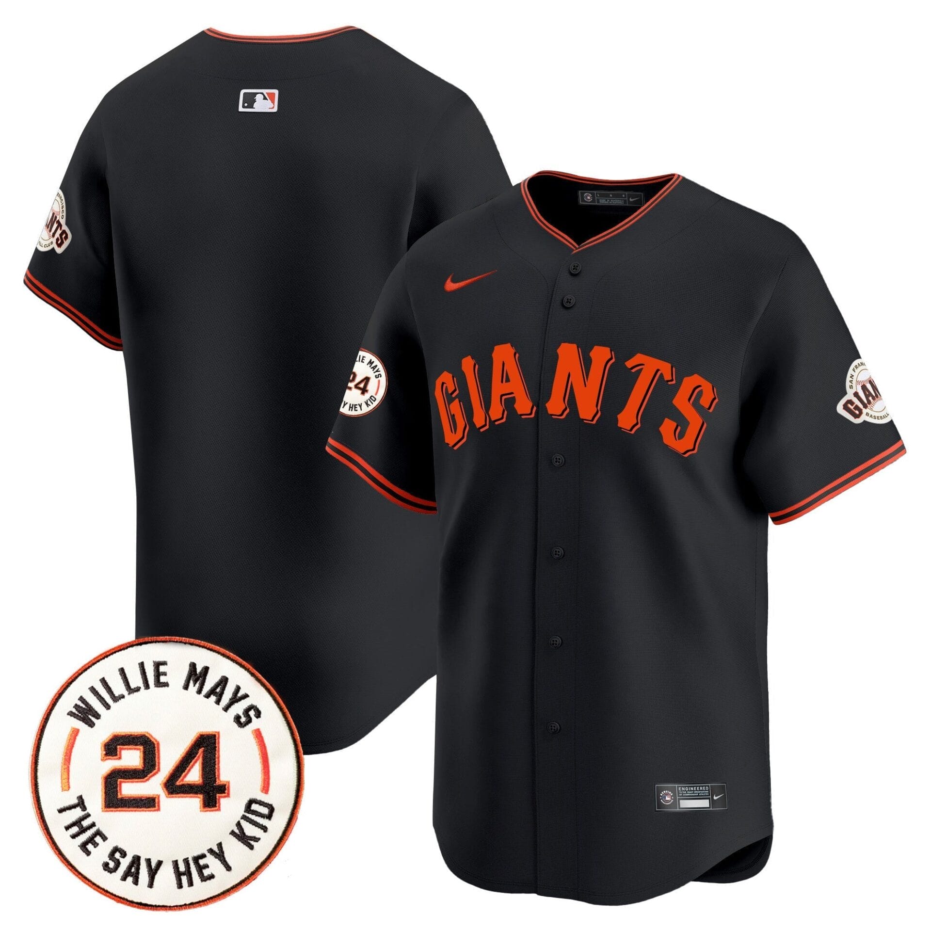 San Francisco Giants 2024 Willie Mays Patch Vapor Premier Limited Jersey - All Stitched - Image 32