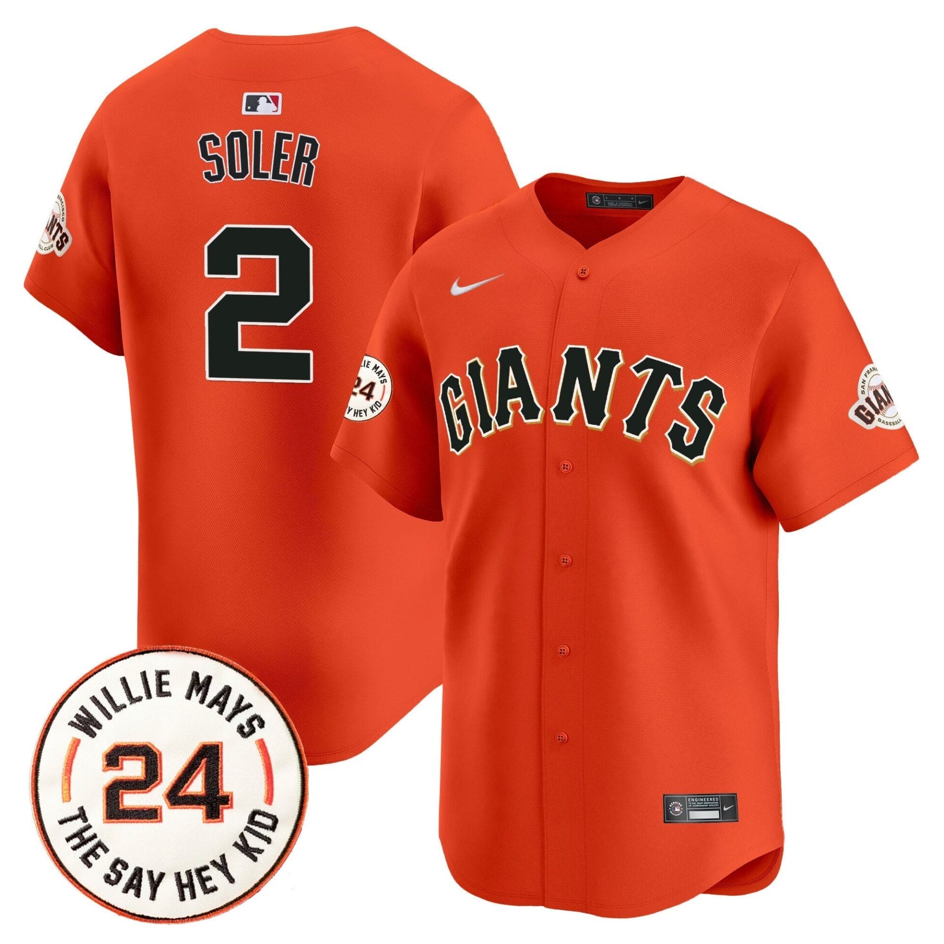San Francisco Giants 2024 Willie Mays Patch Vapor Premier Limited Jersey - All Stitched - Image 39