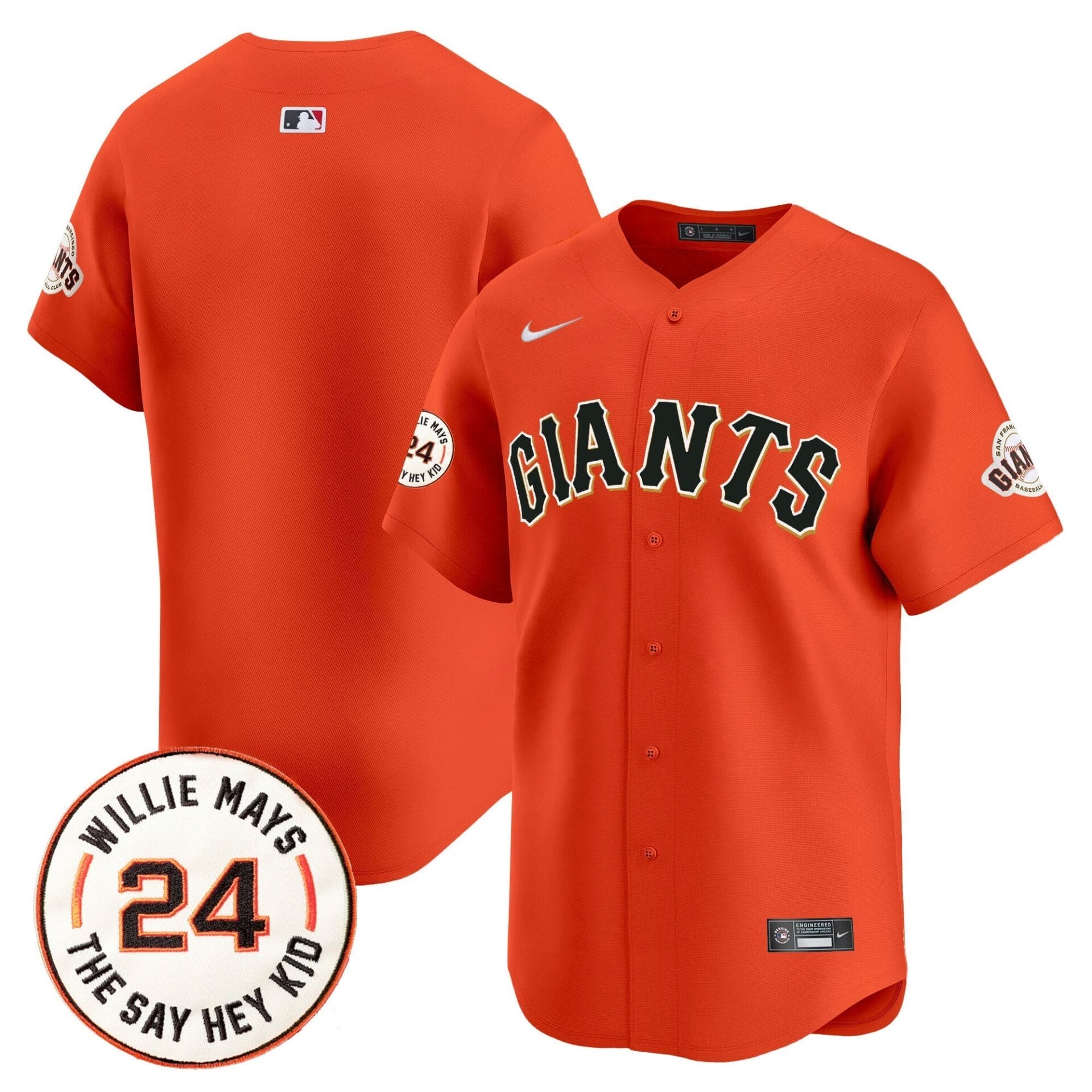 San Francisco Giants 2024 Willie Mays Patch Vapor Premier Limited Jersey - All Stitched - Image 40