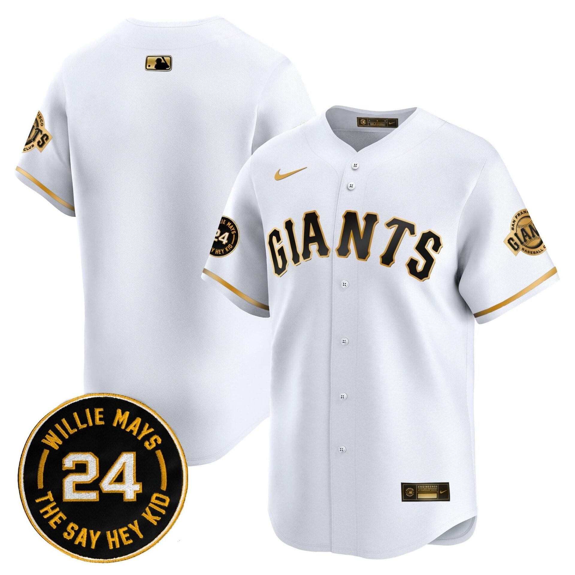 San Francisco Giants 2024 Willie Mays Patch Vapor Premier Limited Jersey - All Stitched - Image 8