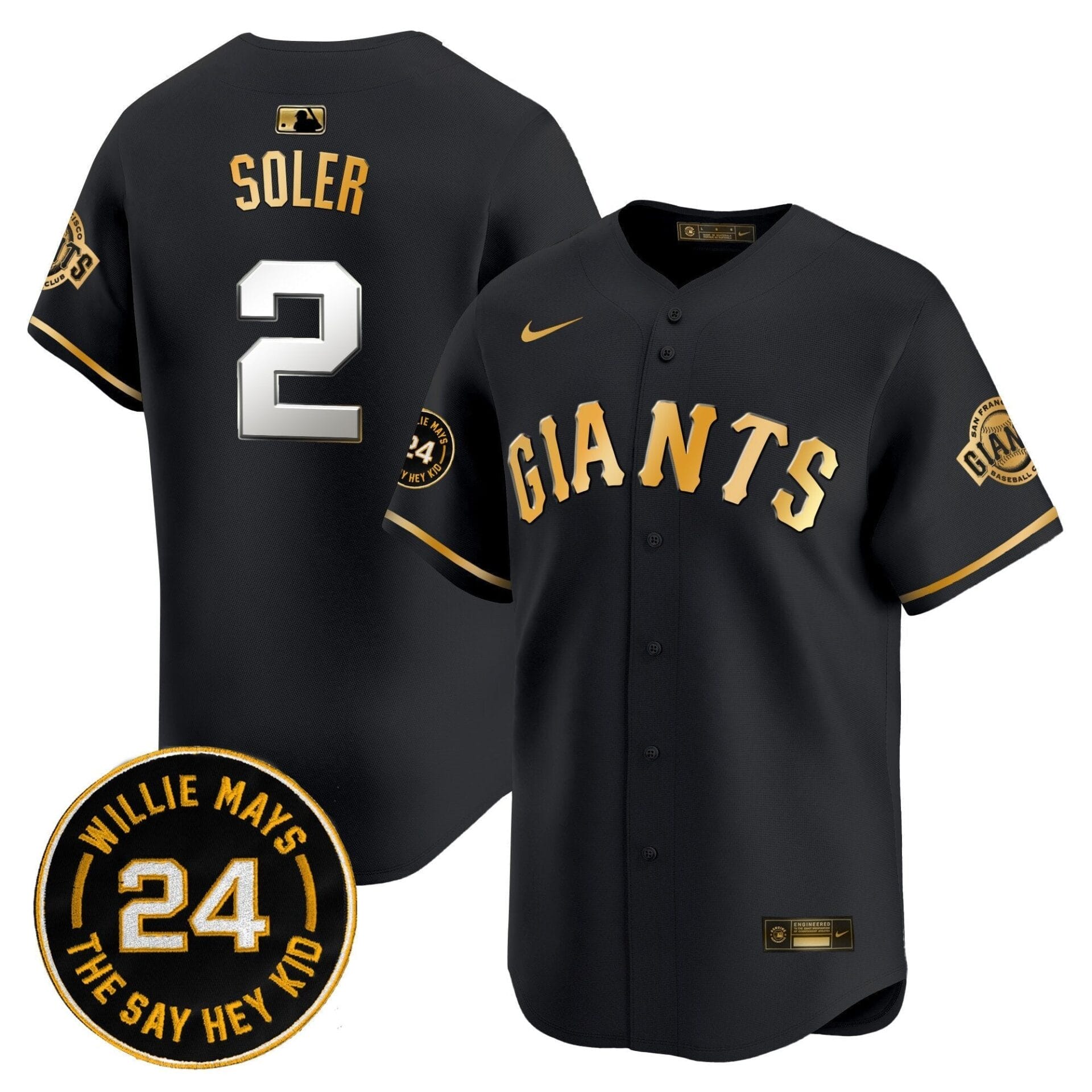 San Francisco Giants 2024 Willie Mays Patch Vapor Premier Limited Jersey - All Stitched - Image 15
