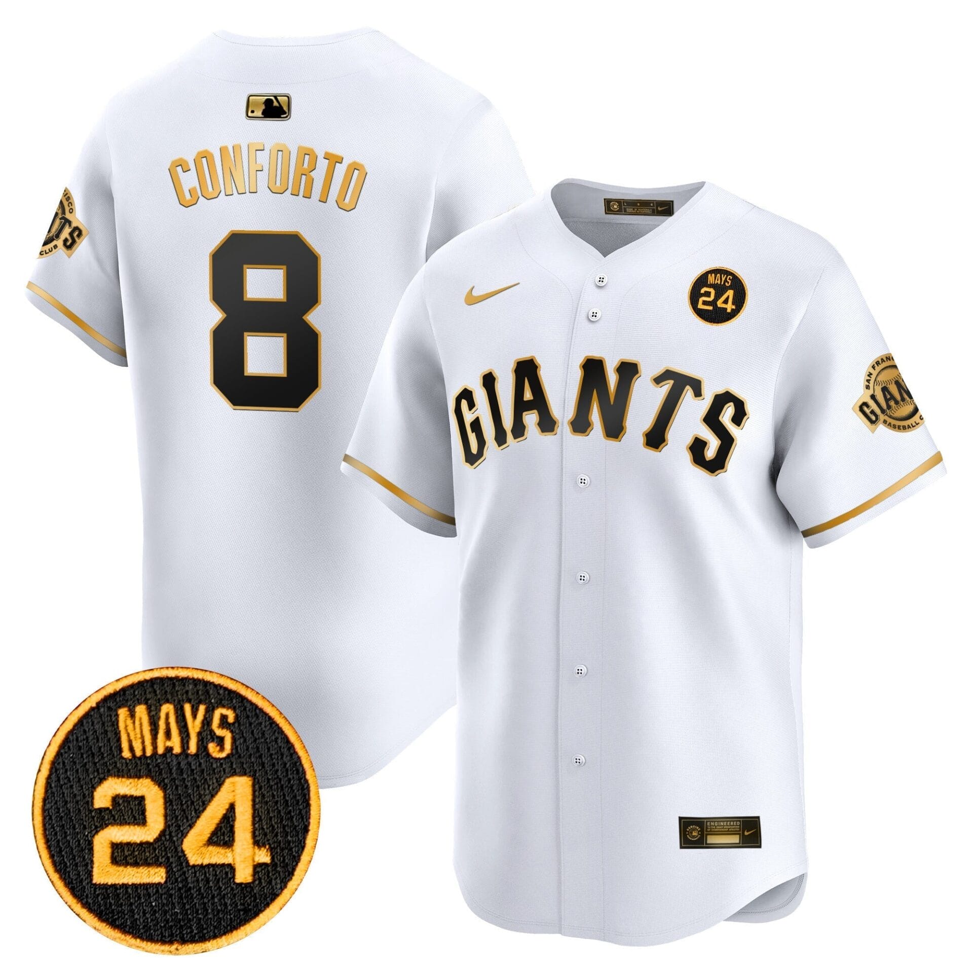 San Francisco Giants 2024 Willie Mays Patch Vapor Premier Limited Jersey V3 - All Stitched - Image 3