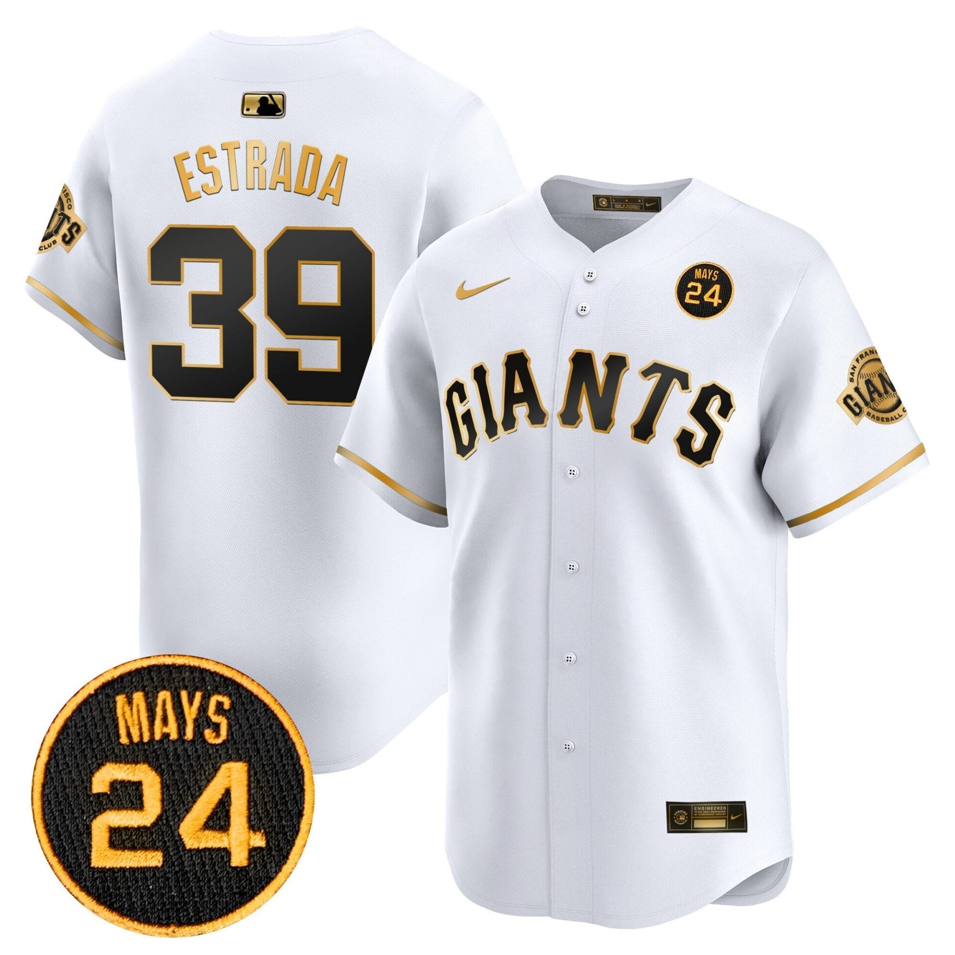 San Francisco Giants 2024 Willie Mays Patch Vapor Premier Limited Jersey V3 - All Stitched - Image 4