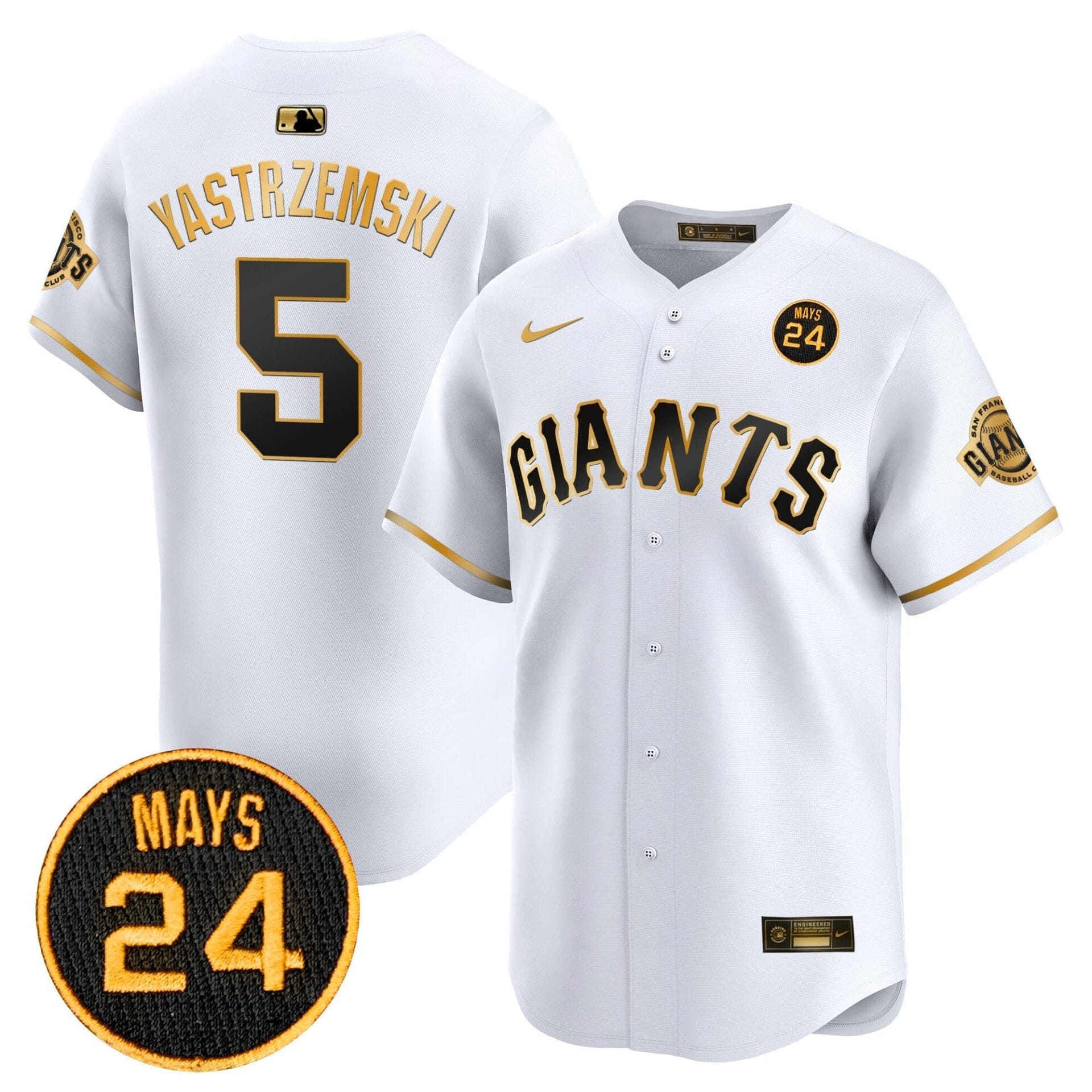 San Francisco Giants 2024 Willie Mays Patch Vapor Premier Limited Jersey V3 - All Stitched - Image 5