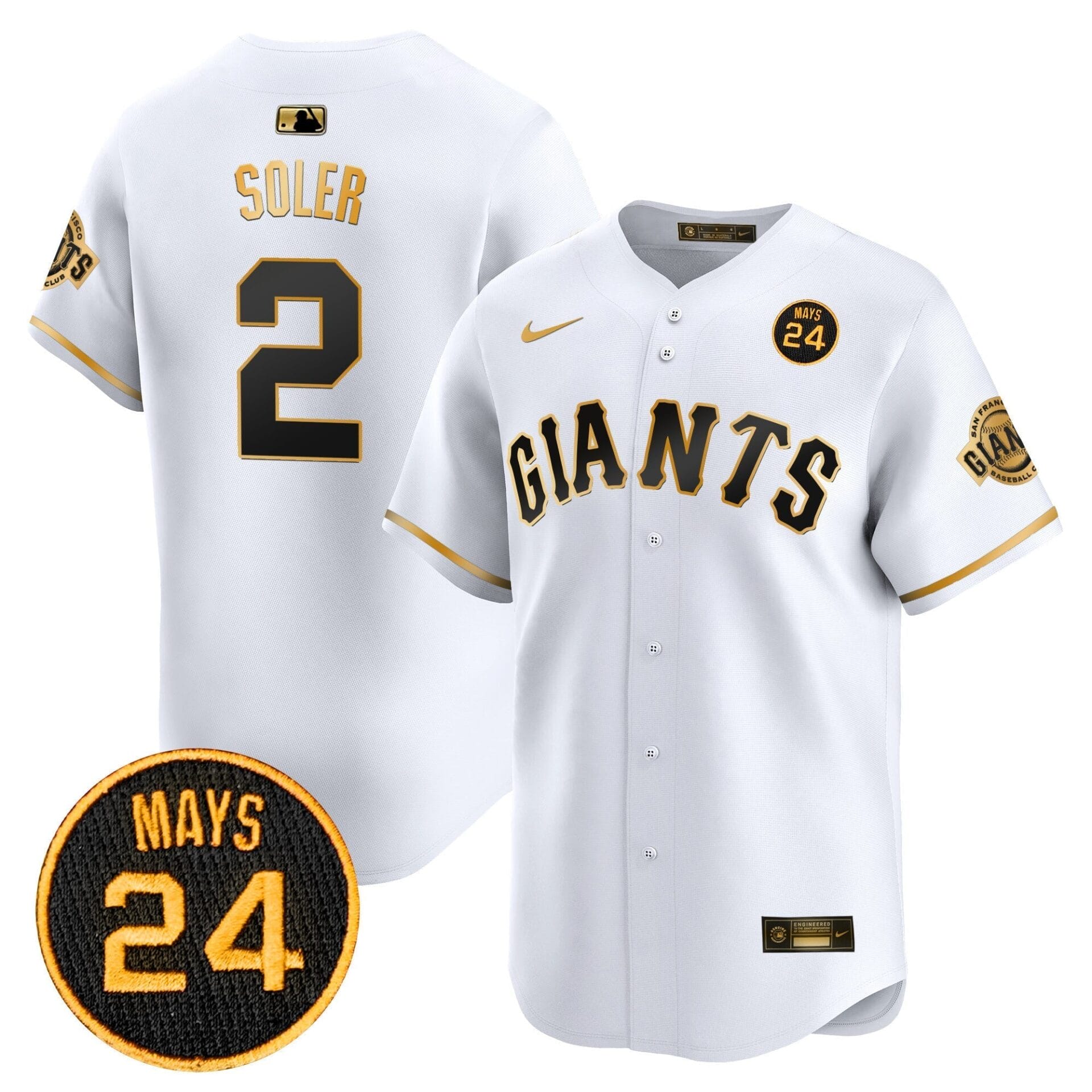 San Francisco Giants 2024 Willie Mays Patch Vapor Premier Limited Jersey V3 - All Stitched - Image 7