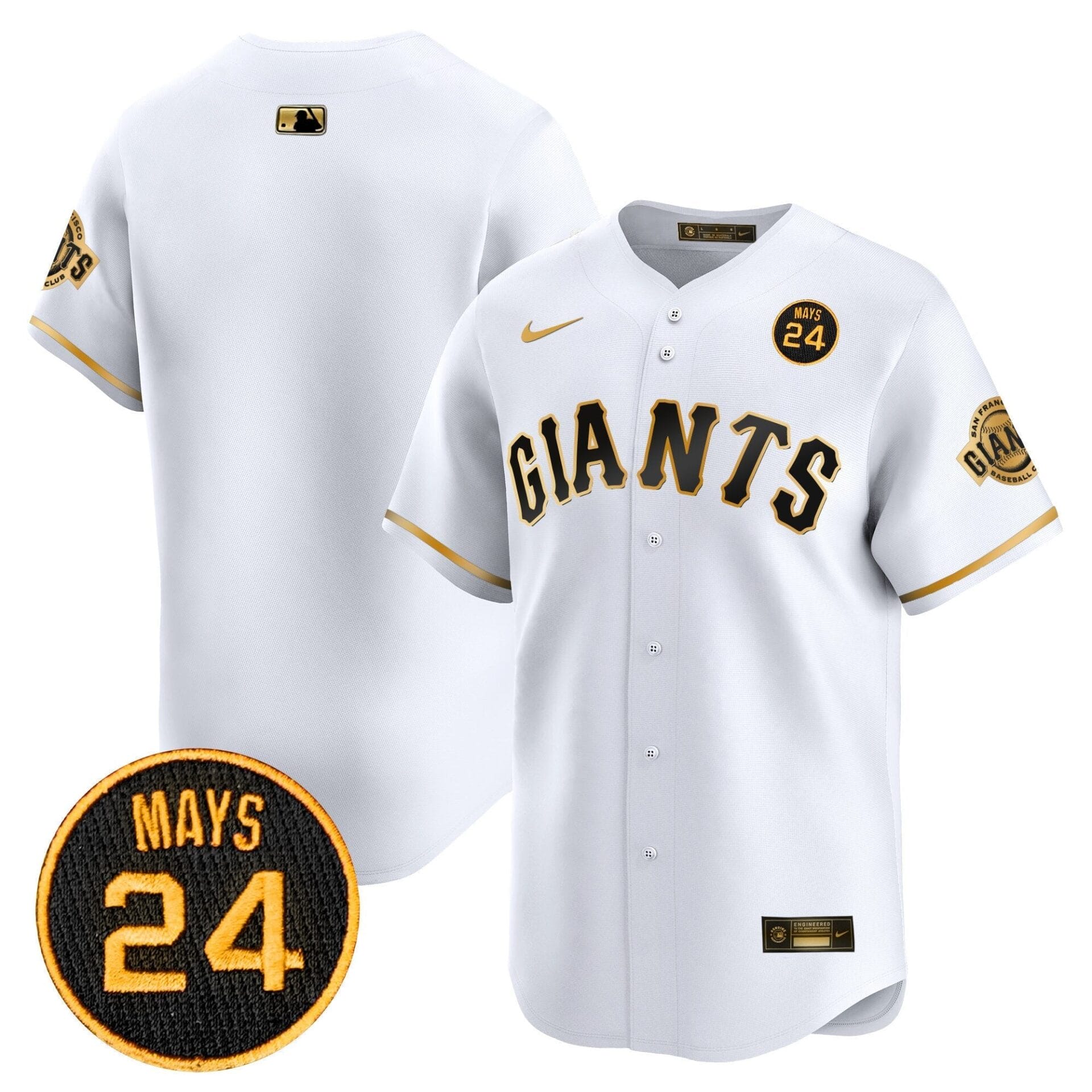 San Francisco Giants 2024 Willie Mays Patch Vapor Premier Limited Jersey V3 - All Stitched - Image 8