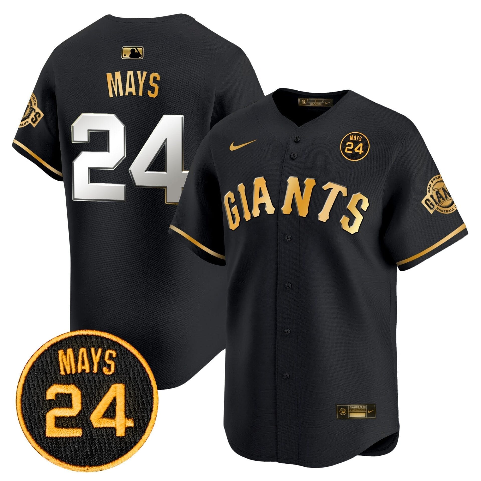 San Francisco Giants 2024 Willie Mays Patch Vapor Premier Limited Jersey V3 - All Stitched - Image 9