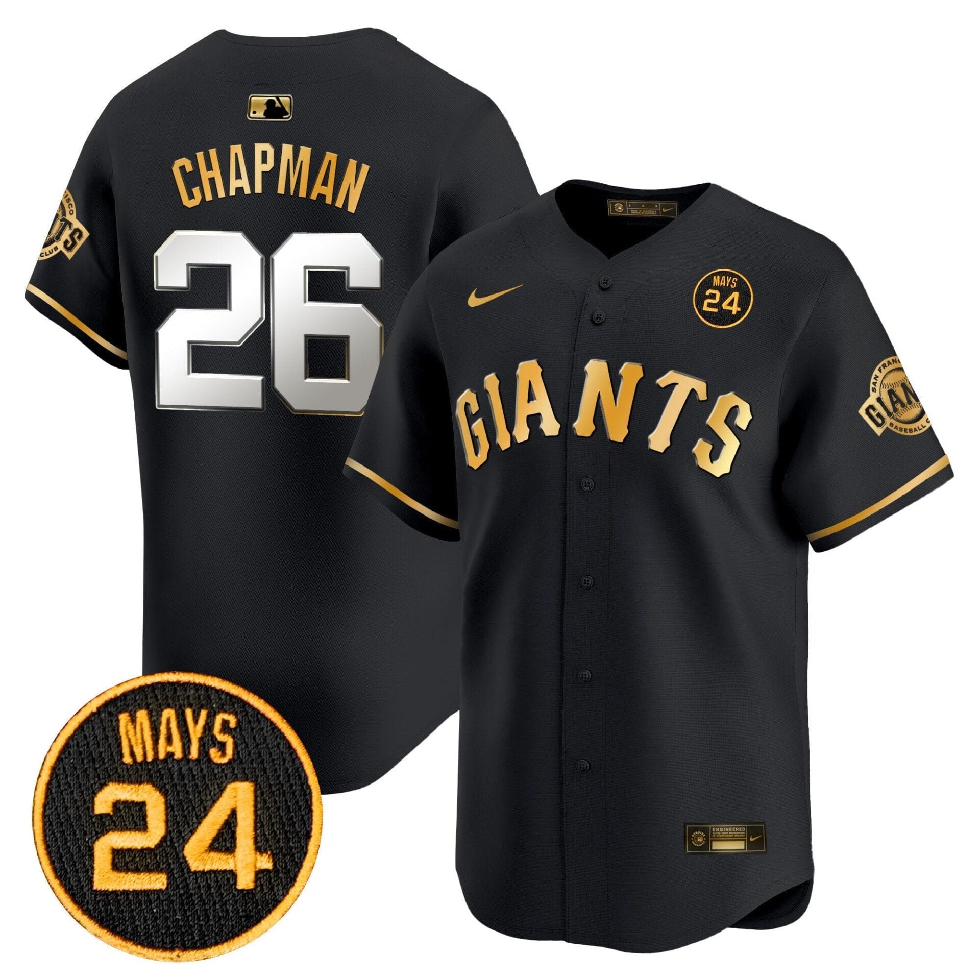San Francisco Giants 2024 Willie Mays Patch Vapor Premier Limited Jersey V3 - All Stitched - Image 10