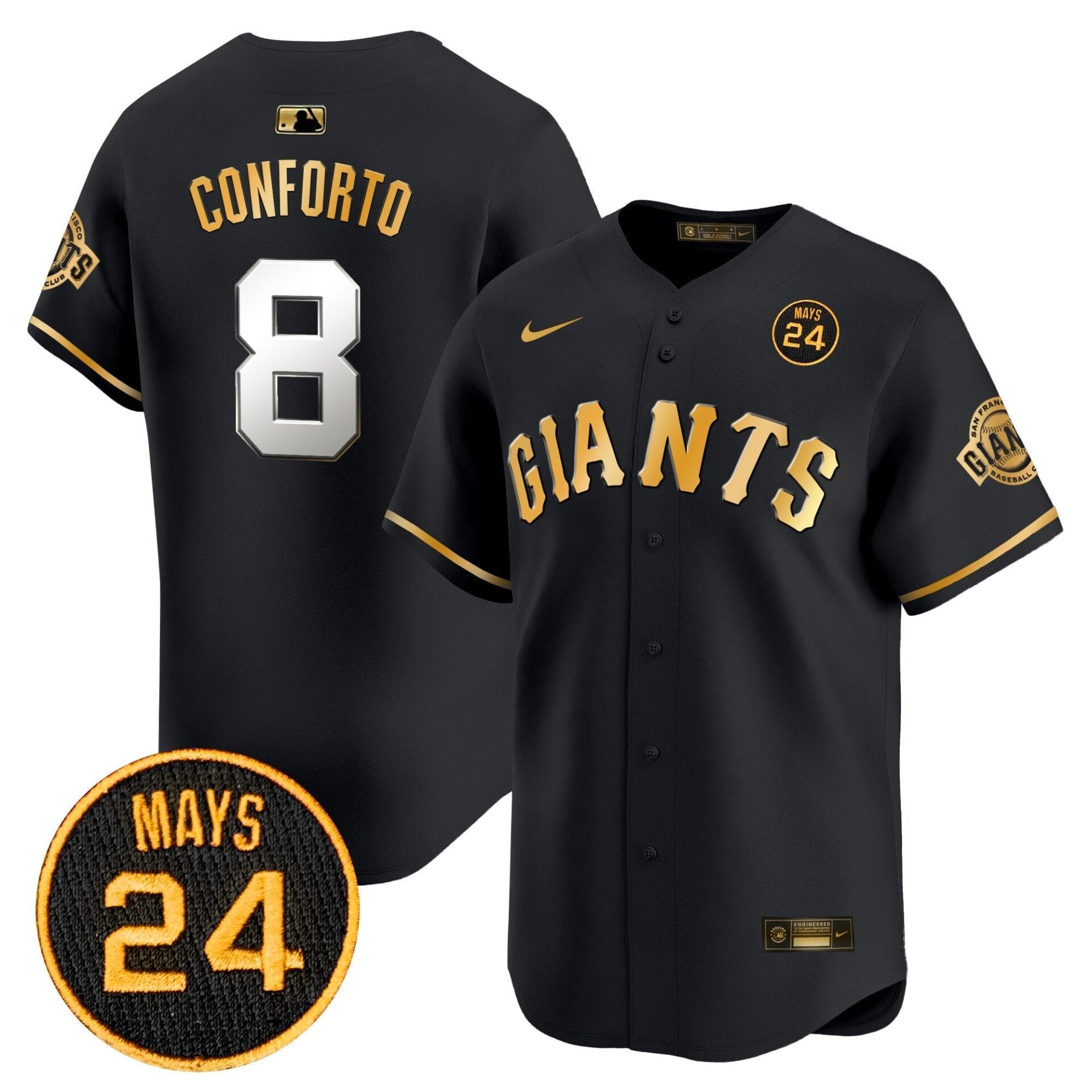 San Francisco Giants 2024 Willie Mays Patch Vapor Premier Limited Jersey V3 - All Stitched - Image 11