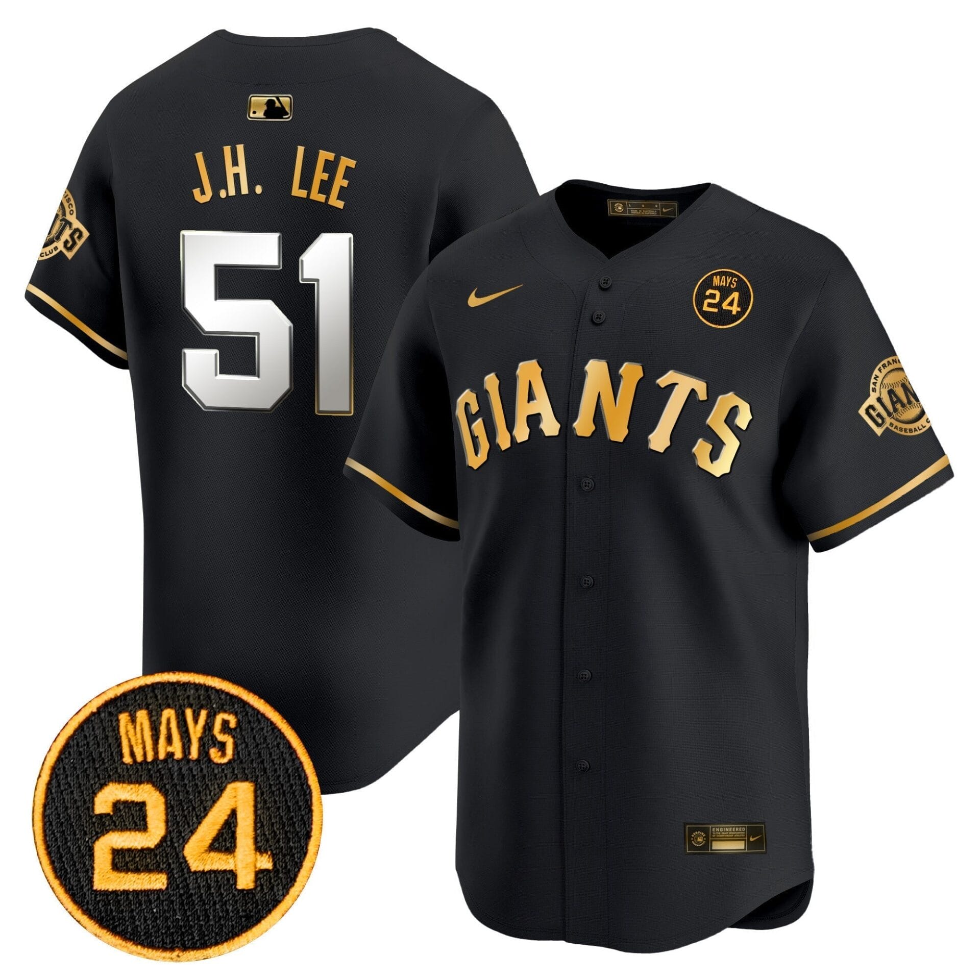 San Francisco Giants 2024 Willie Mays Patch Vapor Premier Limited Jersey V3 - All Stitched - Image 14