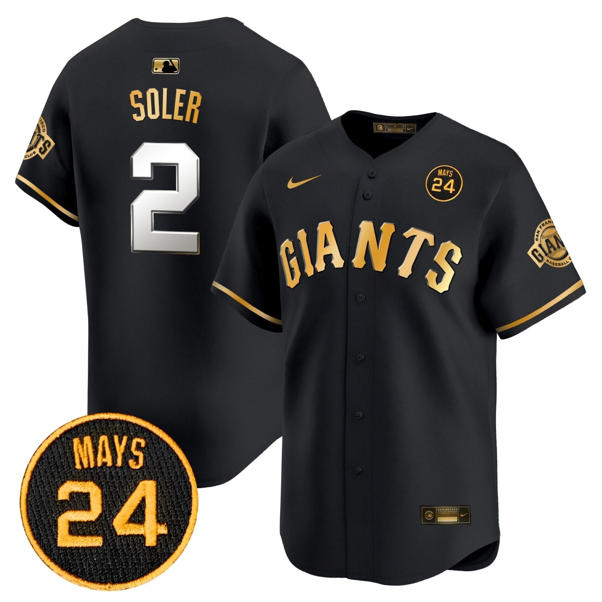 San Francisco Giants 2024 Willie Mays Patch Vapor Premier Limited Jersey V3 - All Stitched - Image 15