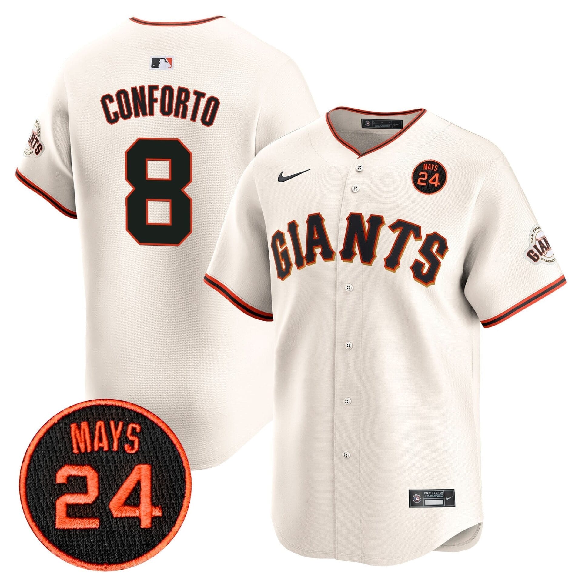 San Francisco Giants 2024 Willie Mays Patch Vapor Premier Limited Jersey V3 - All Stitched - Image 19