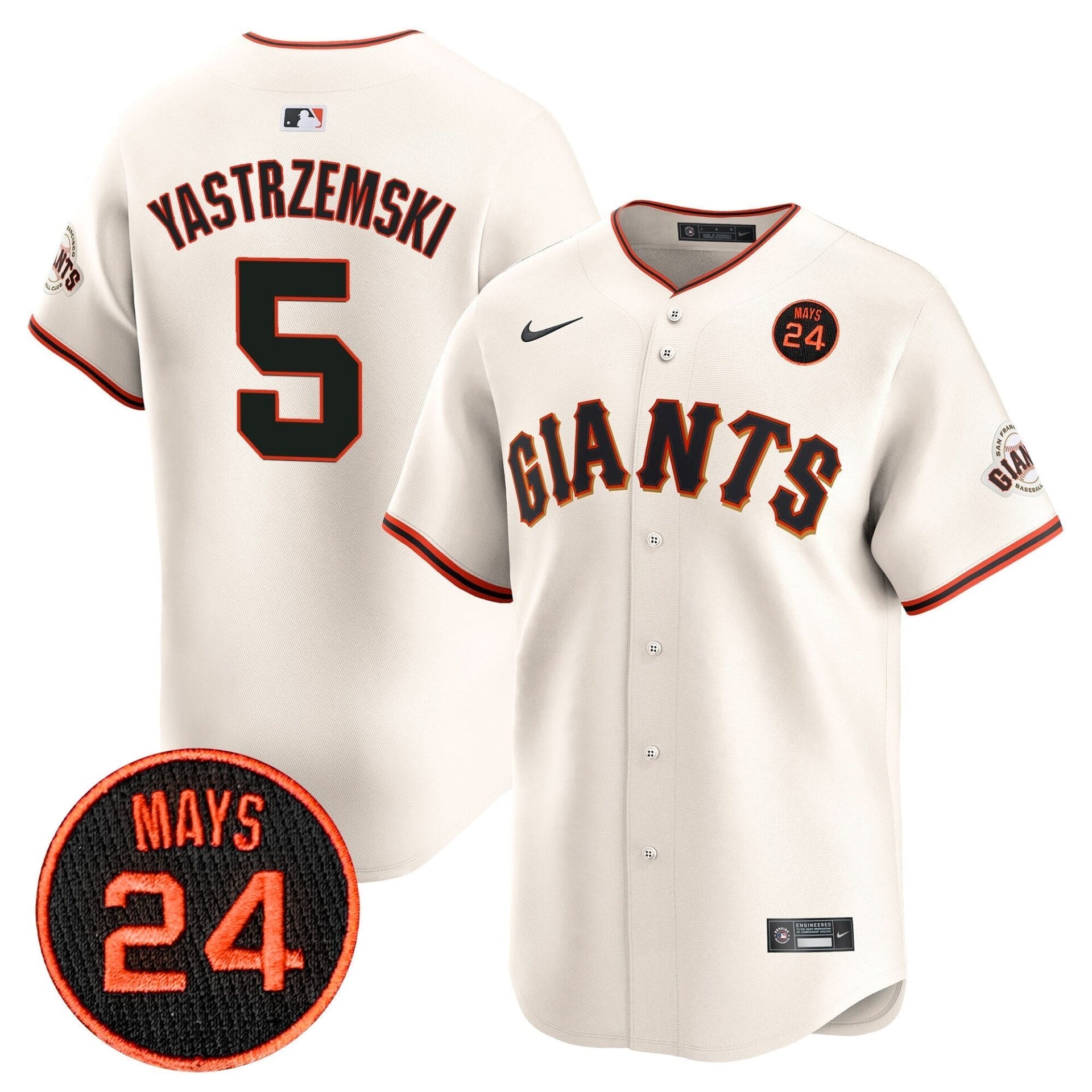 San Francisco Giants 2024 Willie Mays Patch Vapor Premier Limited Jersey V3 - All Stitched - Image 21