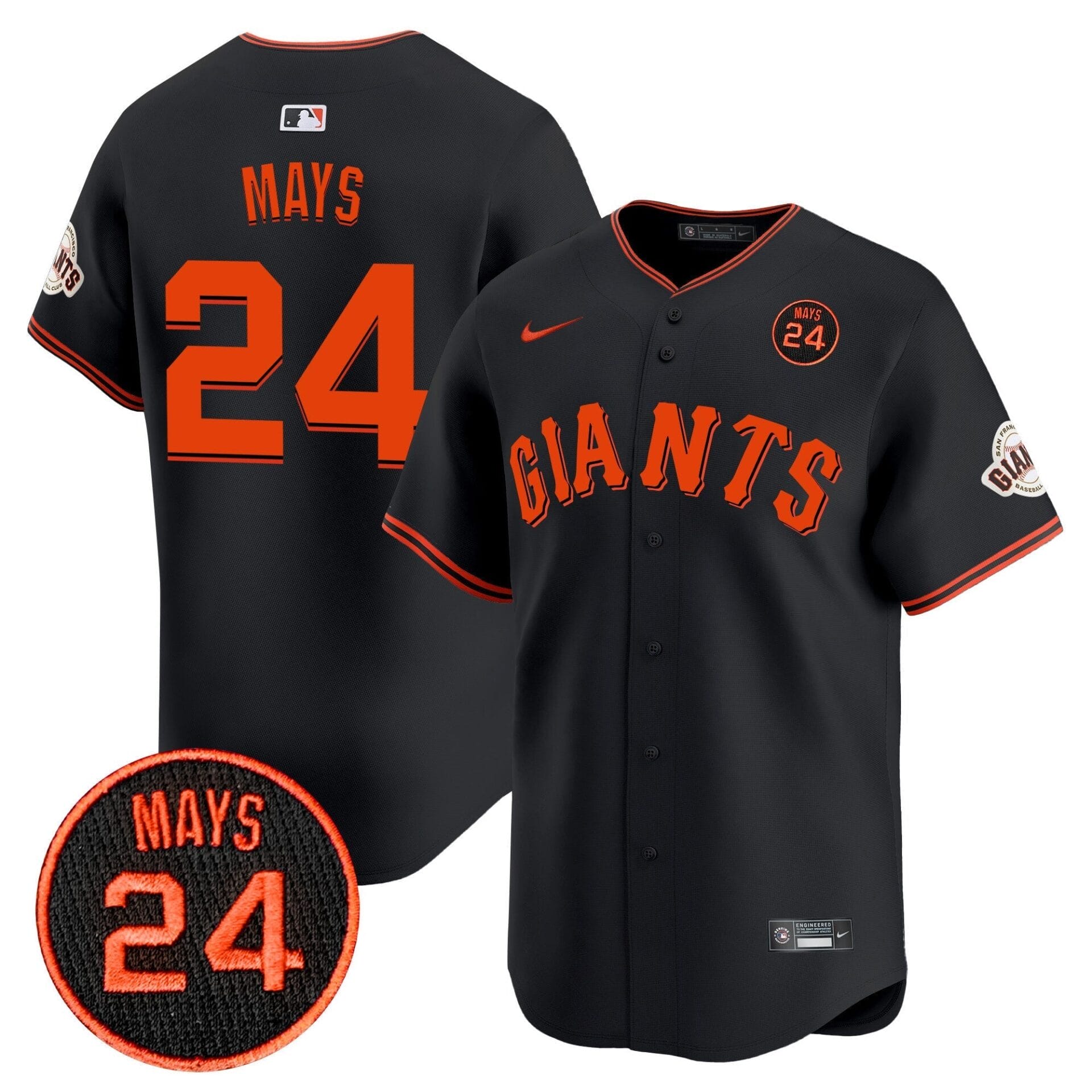 San Francisco Giants 2024 Willie Mays Patch Vapor Premier Limited Jersey V3 - All Stitched - Image 25