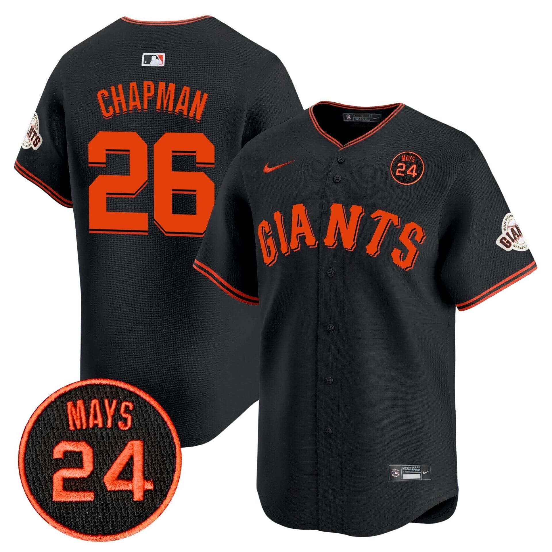 San Francisco Giants 2024 Willie Mays Patch Vapor Premier Limited Jersey V3 - All Stitched - Image 26