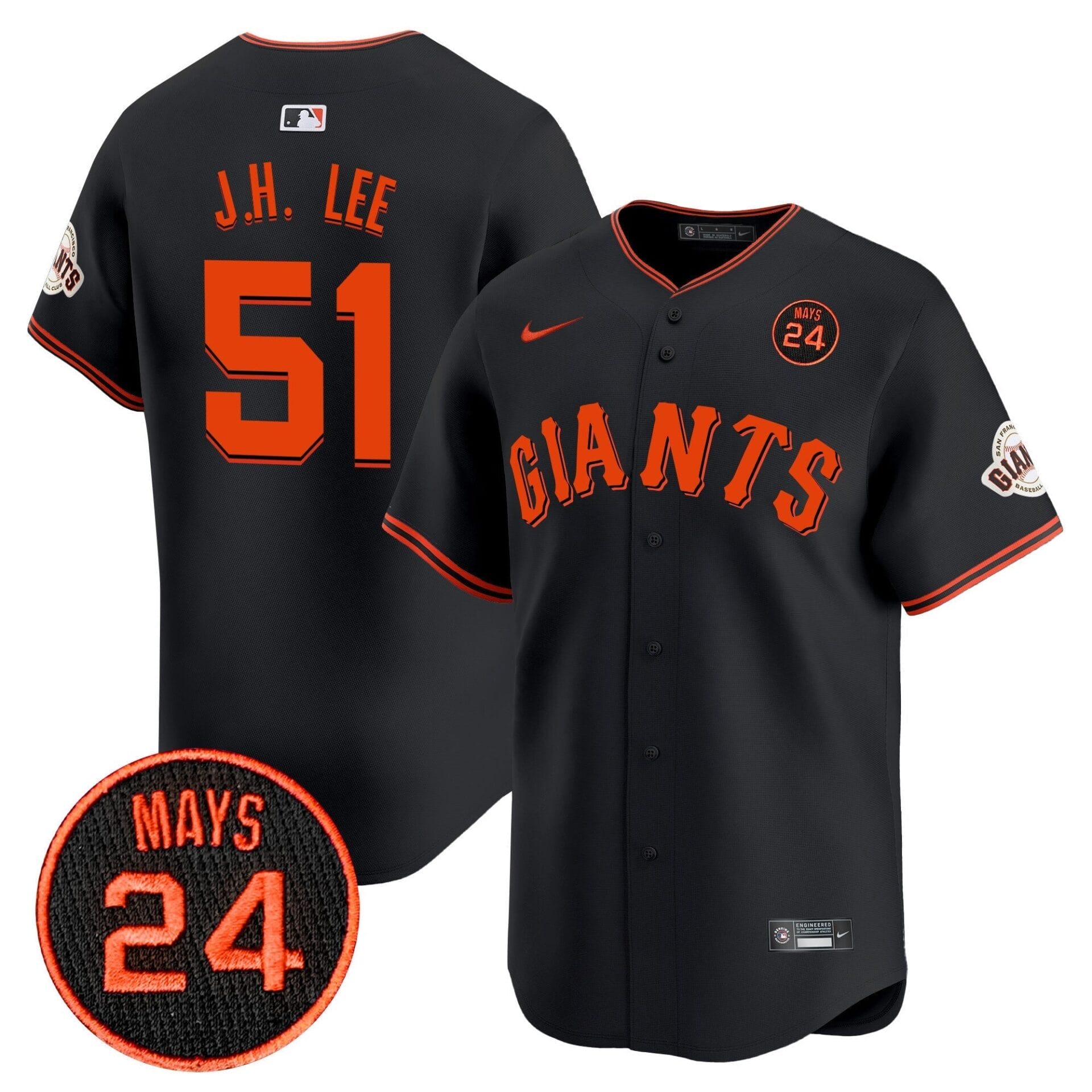 San Francisco Giants 2024 Willie Mays Patch Vapor Premier Limited Jersey V3 - All Stitched - Image 30
