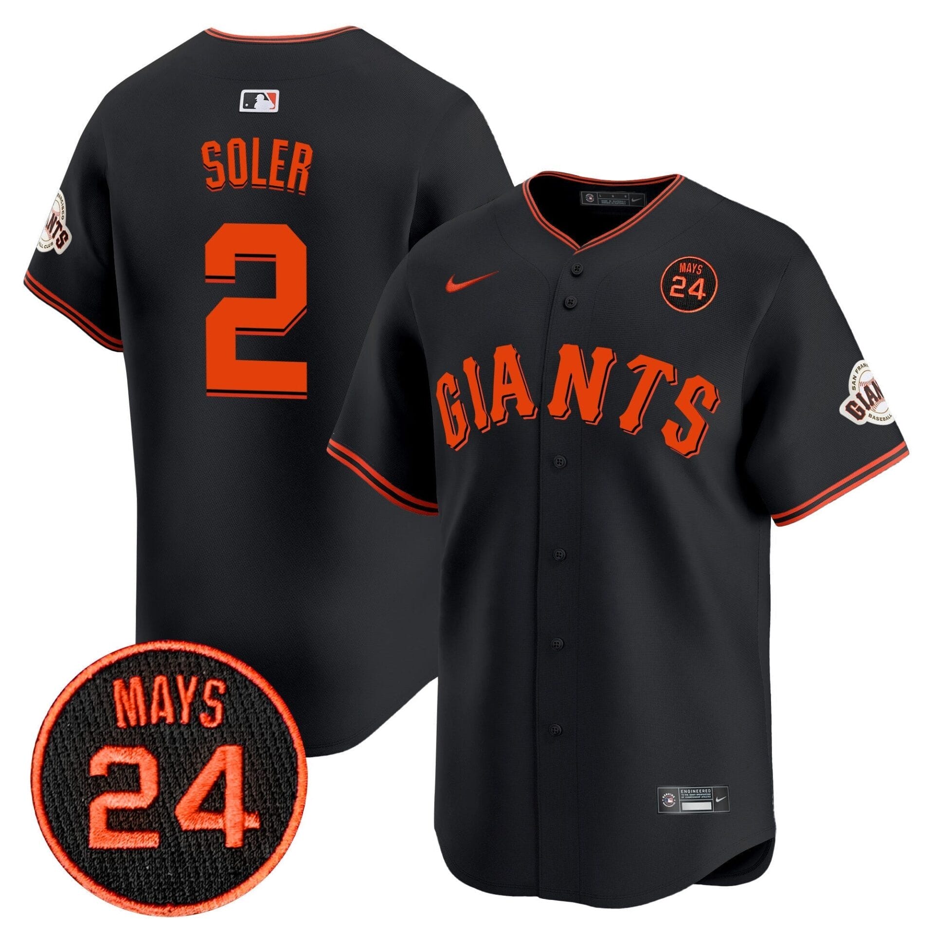 San Francisco Giants 2024 Willie Mays Patch Vapor Premier Limited Jersey V3 - All Stitched - Image 31